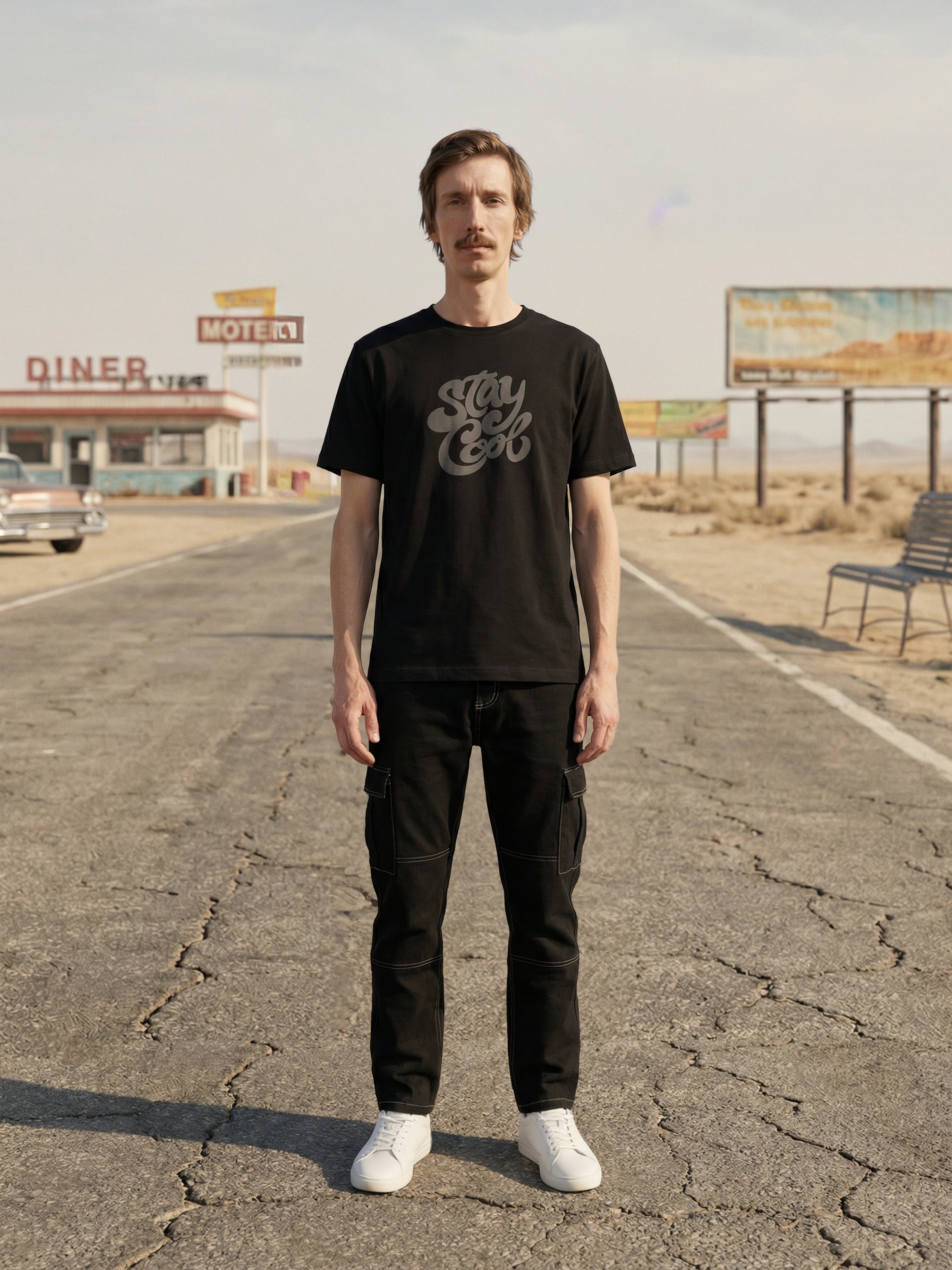 Black Cotton Jersy  Round Neck Half Sleeve T Shirt For Male