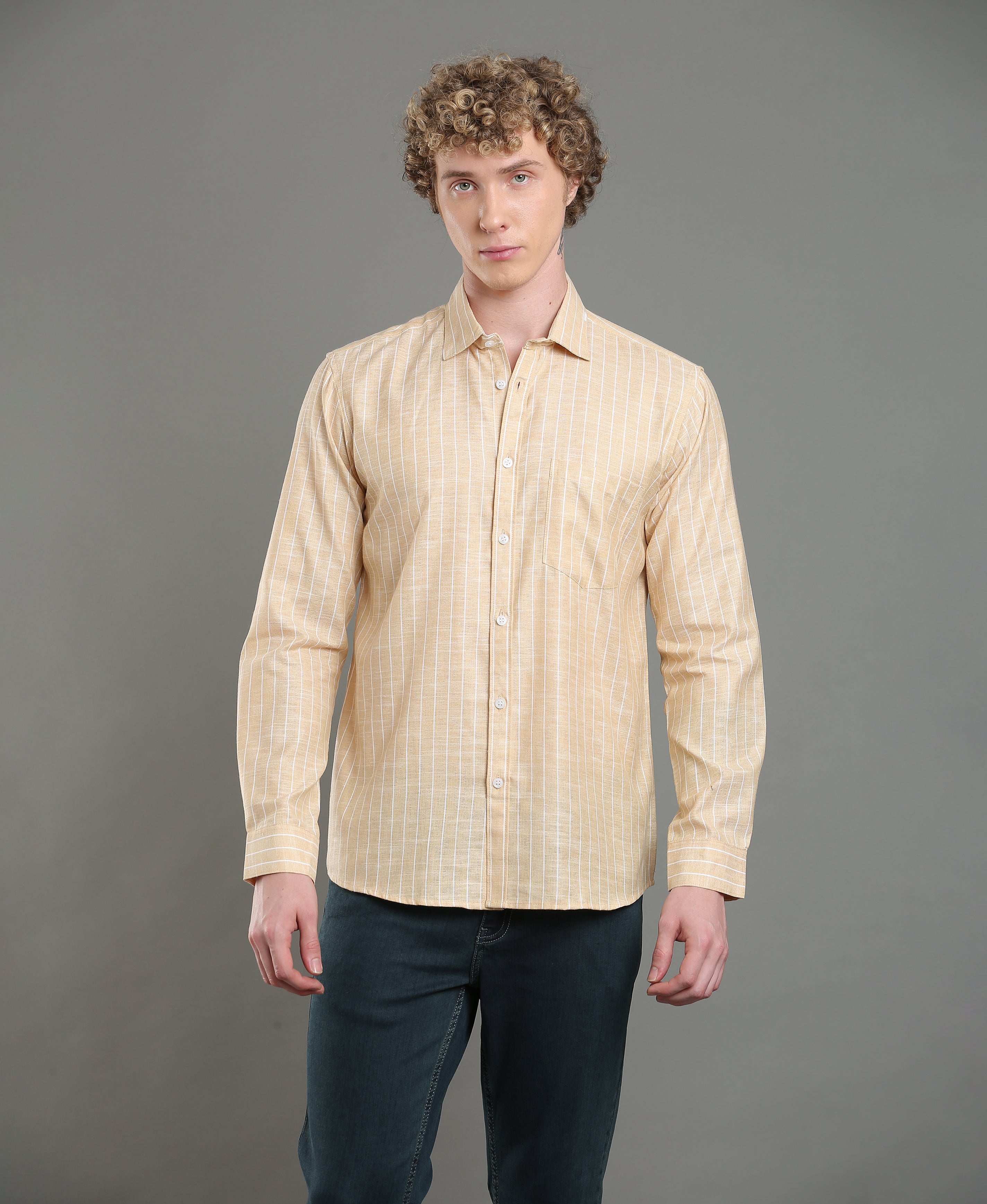 Sand Stripe Tailored Shirt