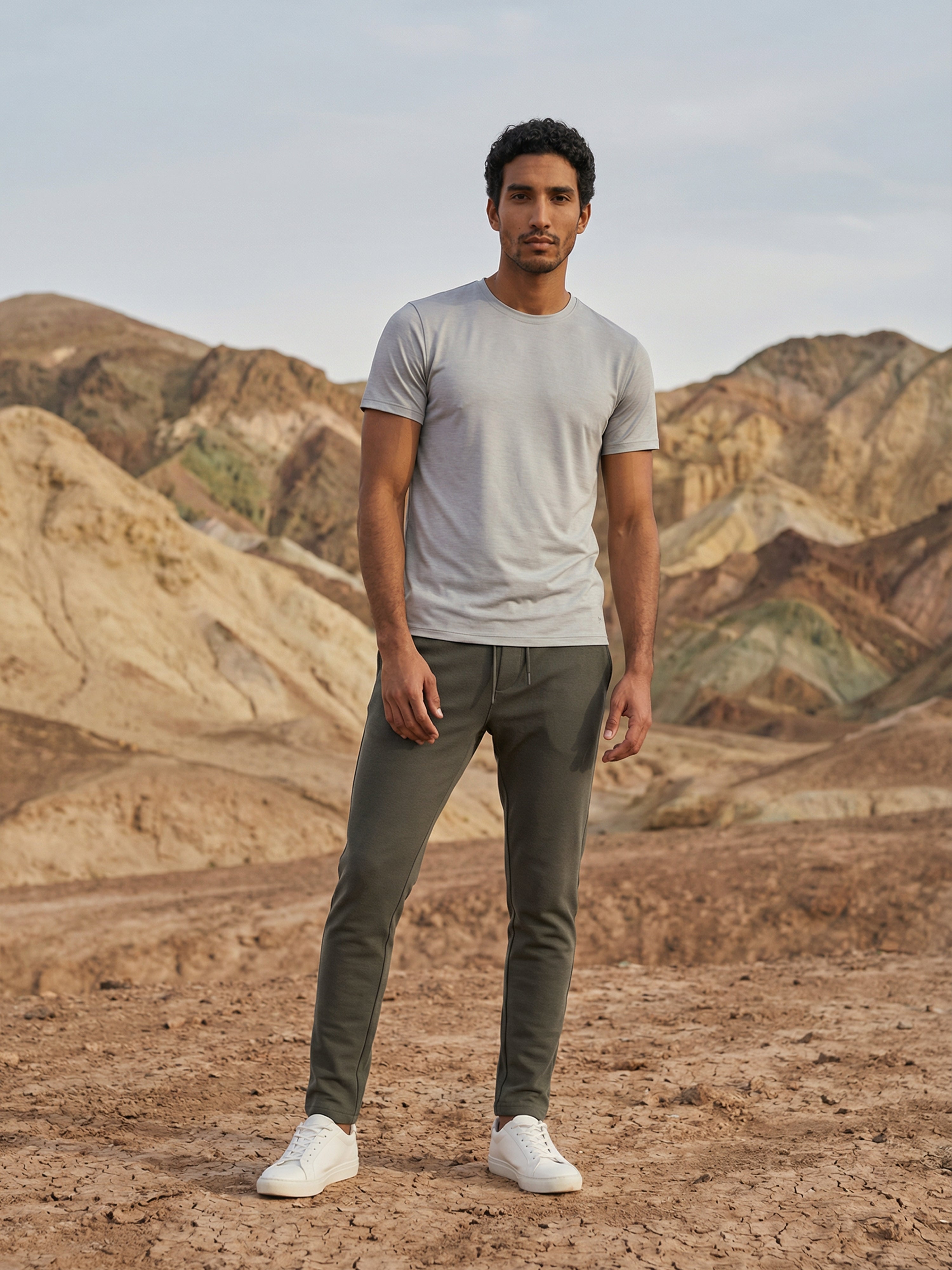 Dark Olive Cotton Blended  Track Pant For Male