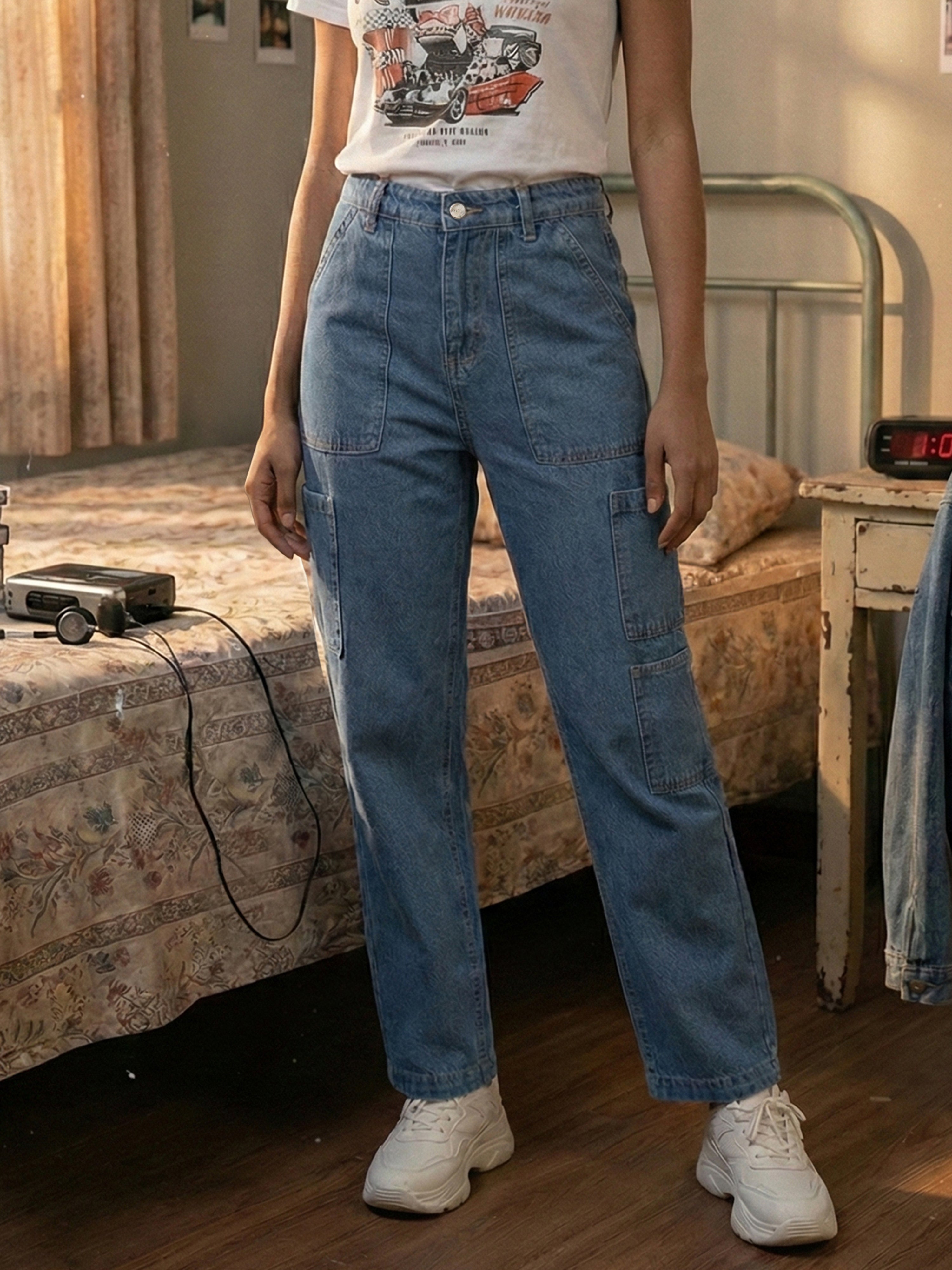 Women's Stone  Cotton Denim Jeans