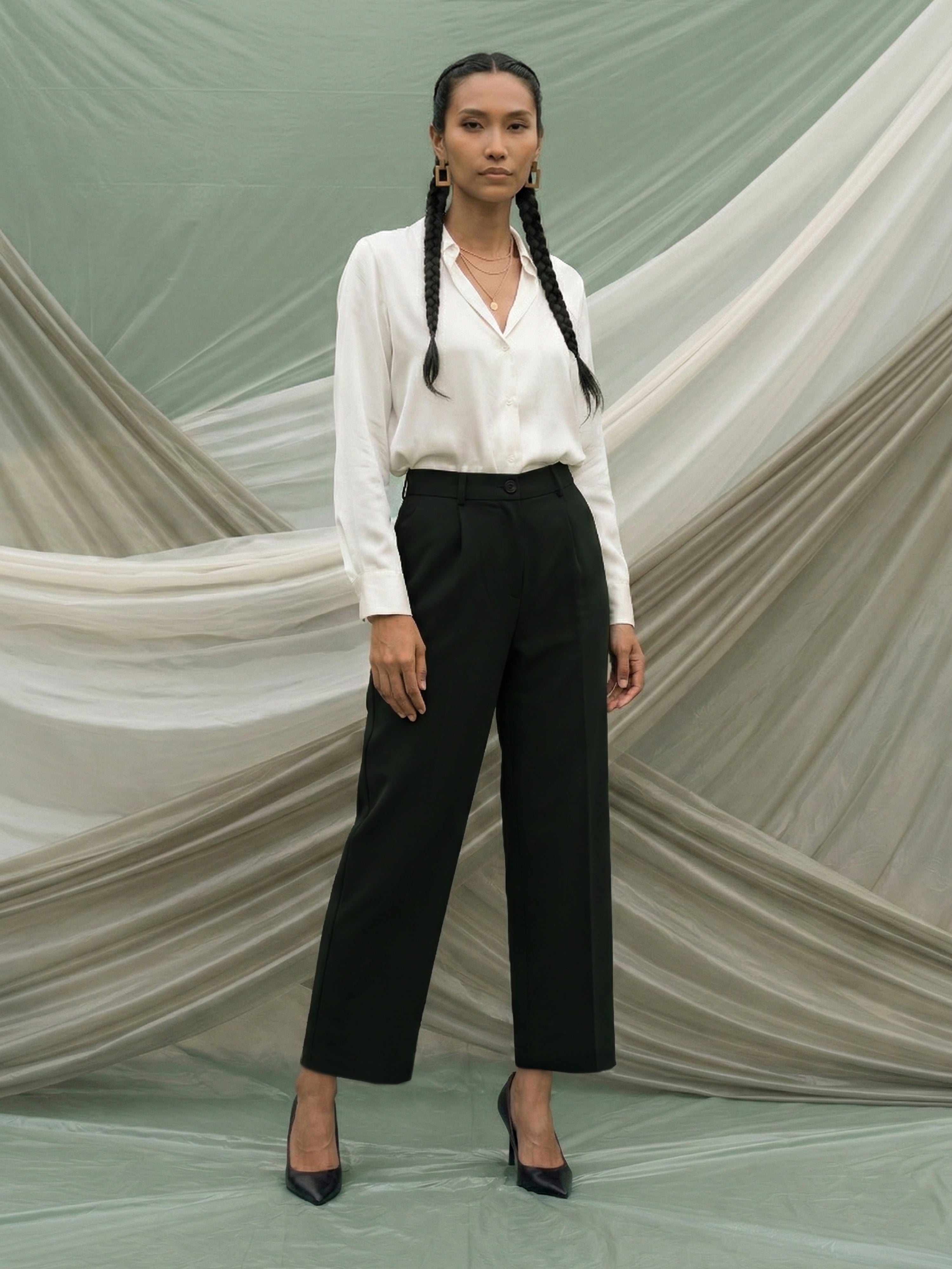 Olive Twill  Trouser For Womens