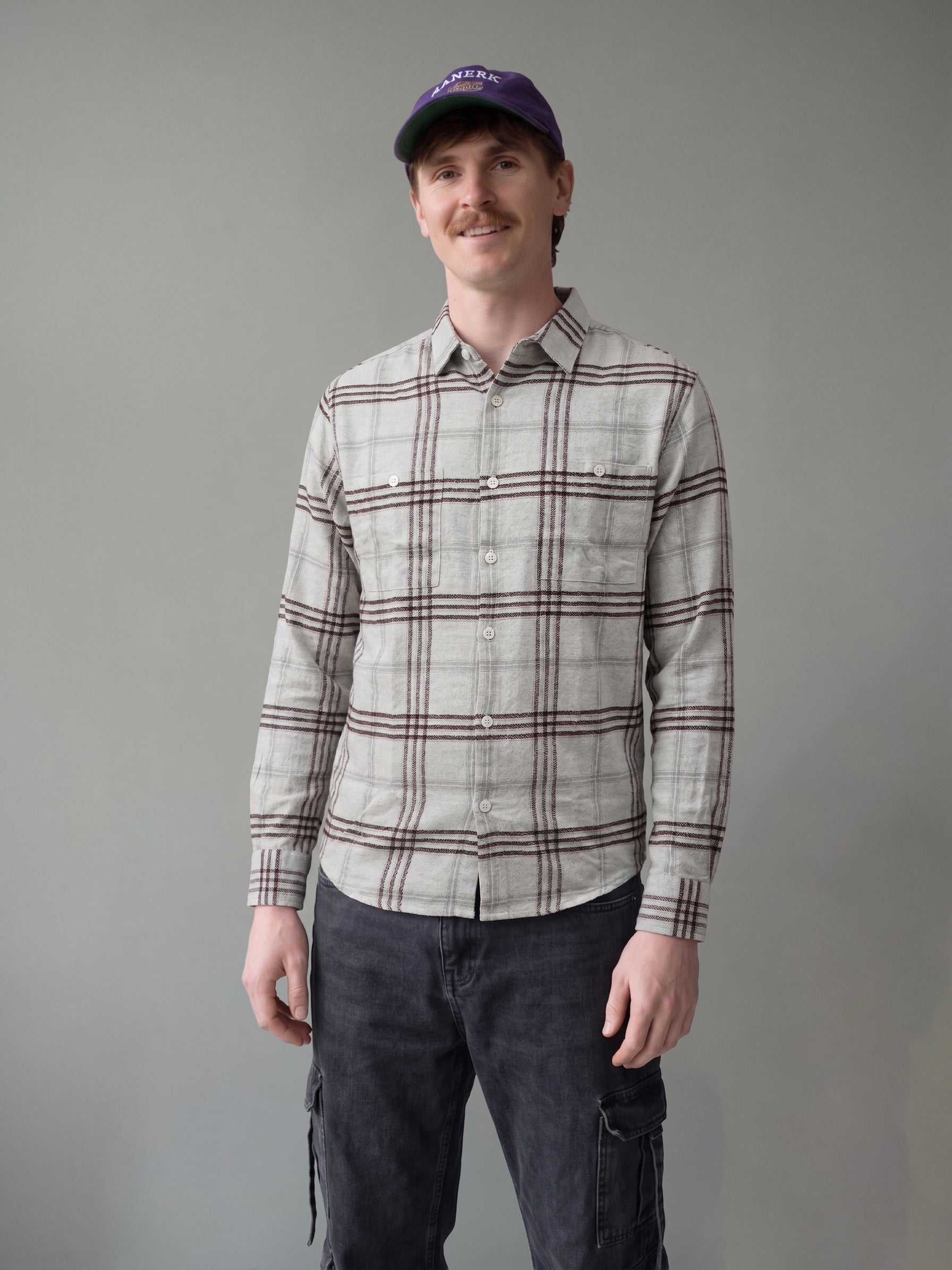 Men's Checks Grey Relaxed Fit Shirt
