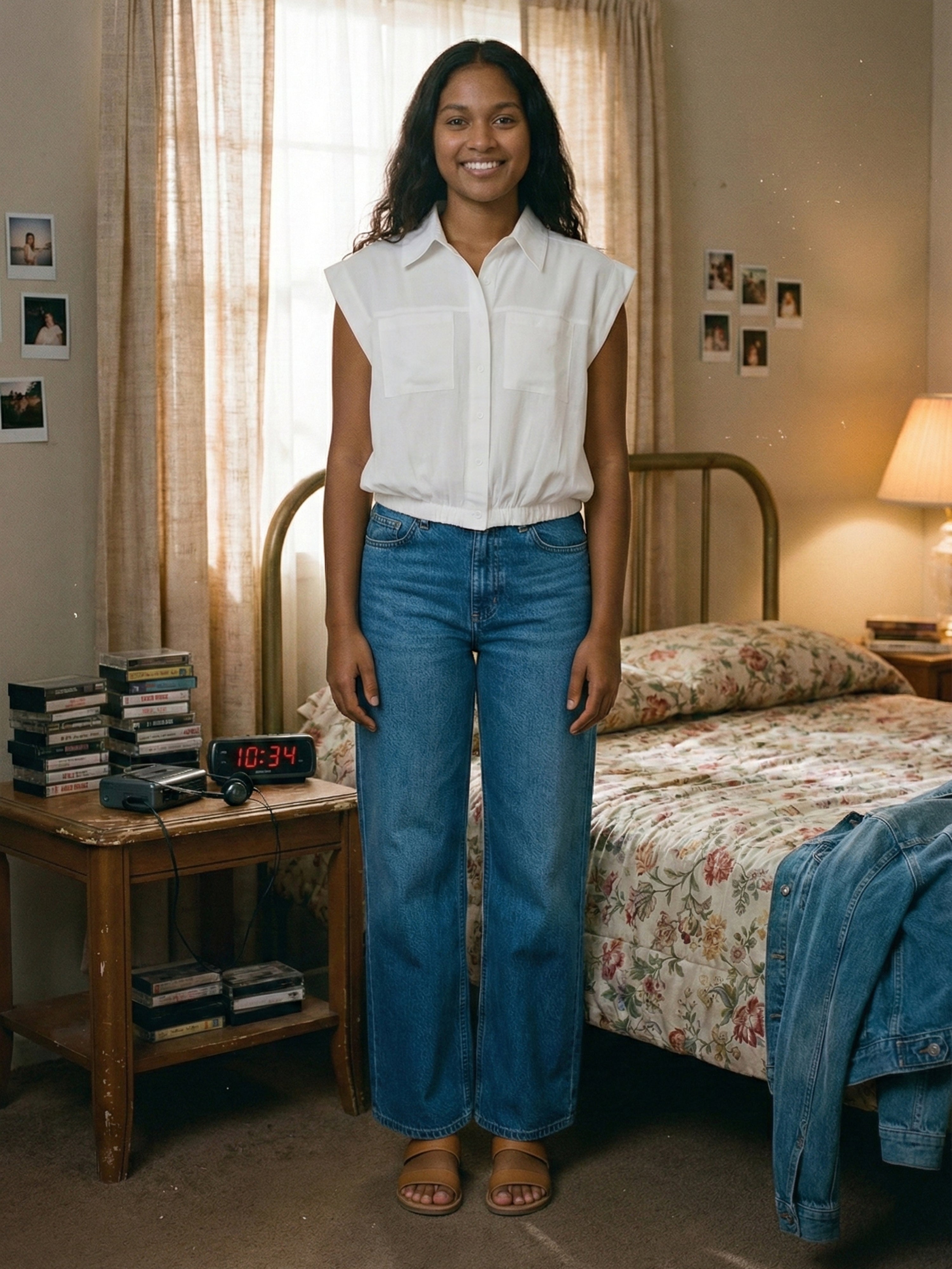 Women's Off White Nylon Viscose Viscose Shirt with Collar Neck Neck