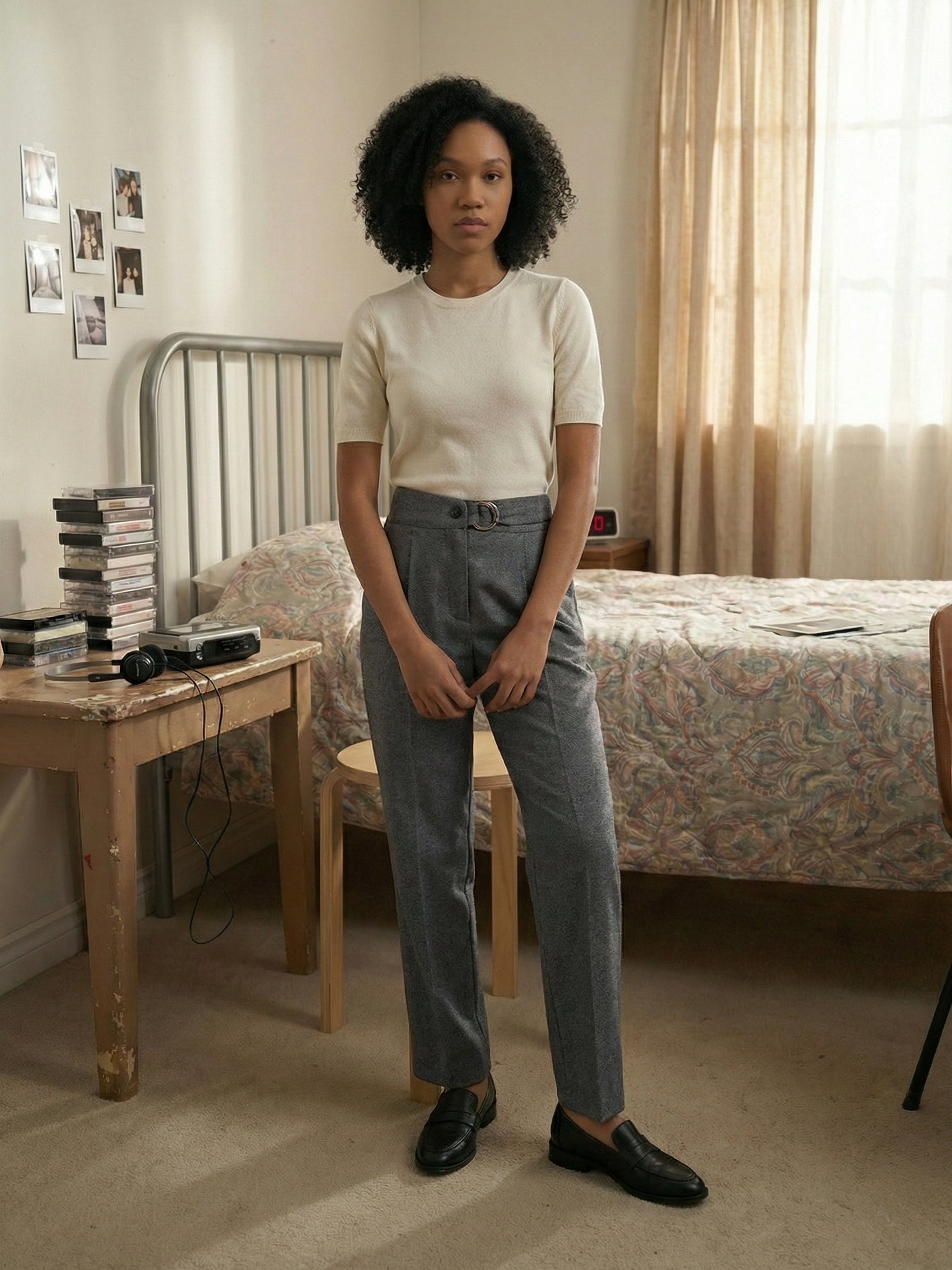 Women's Grey Matty Trouser with  Neck