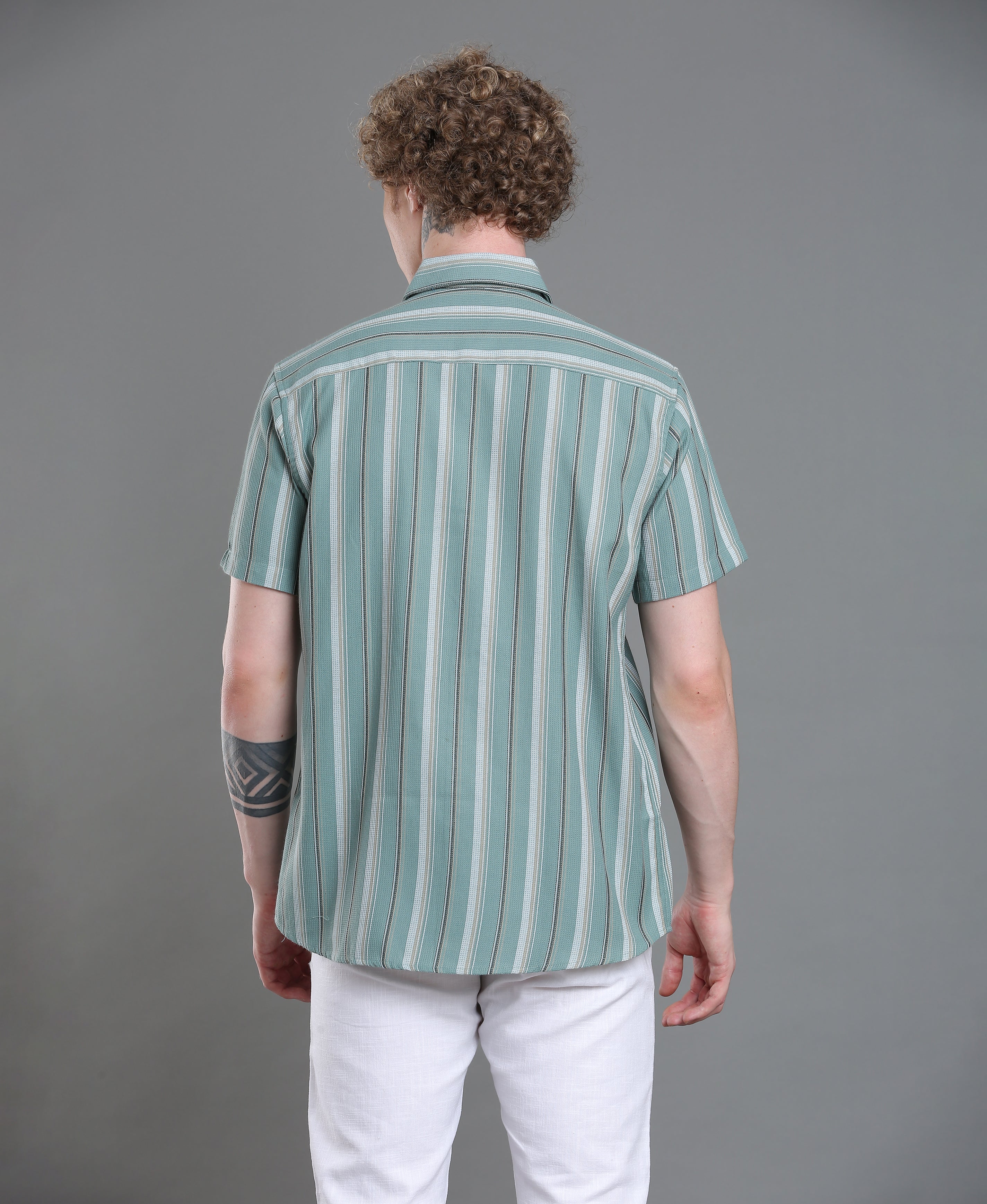 Emerald Stripe Tailored Shirt