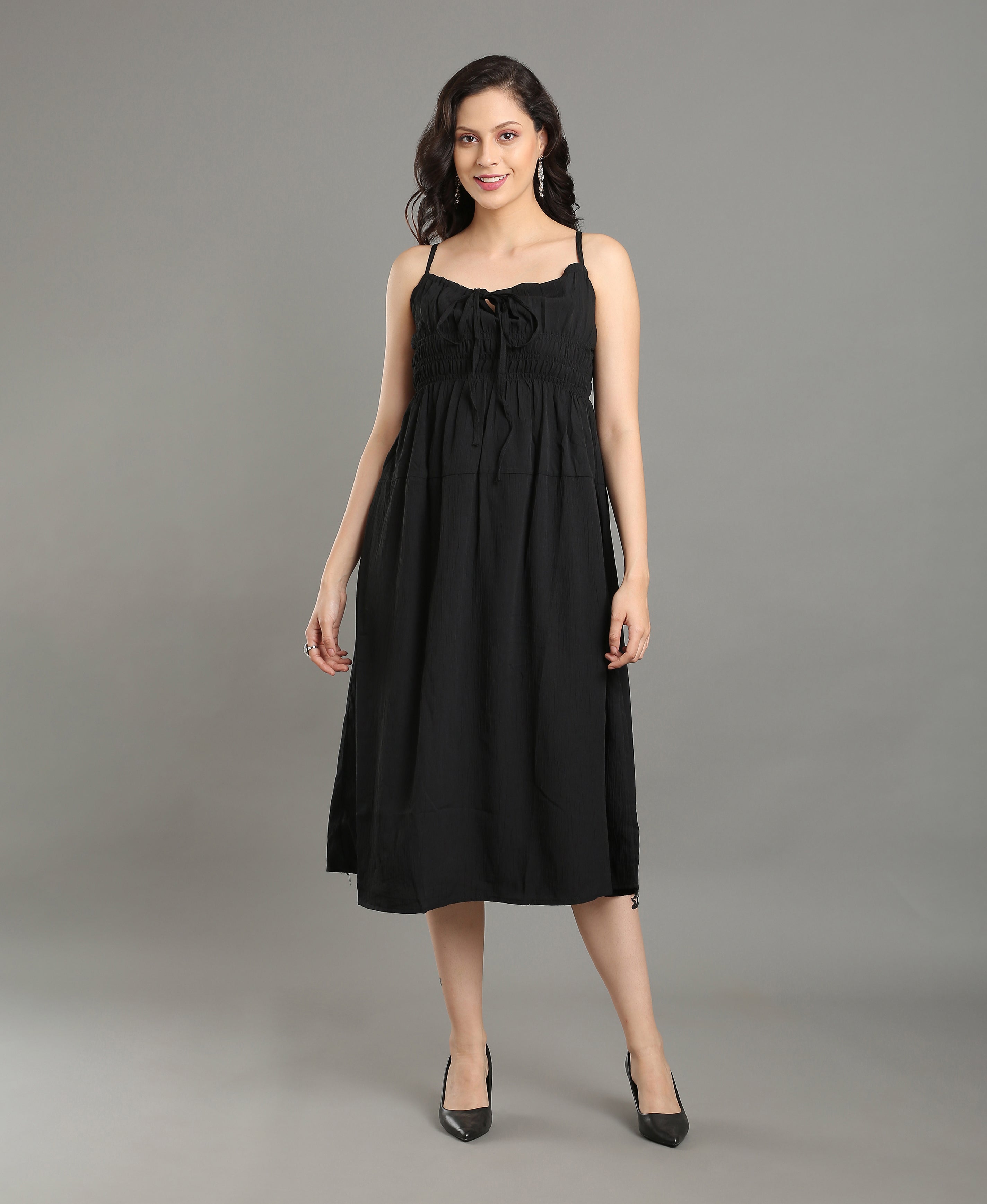 Noir Cotton Day Dress
