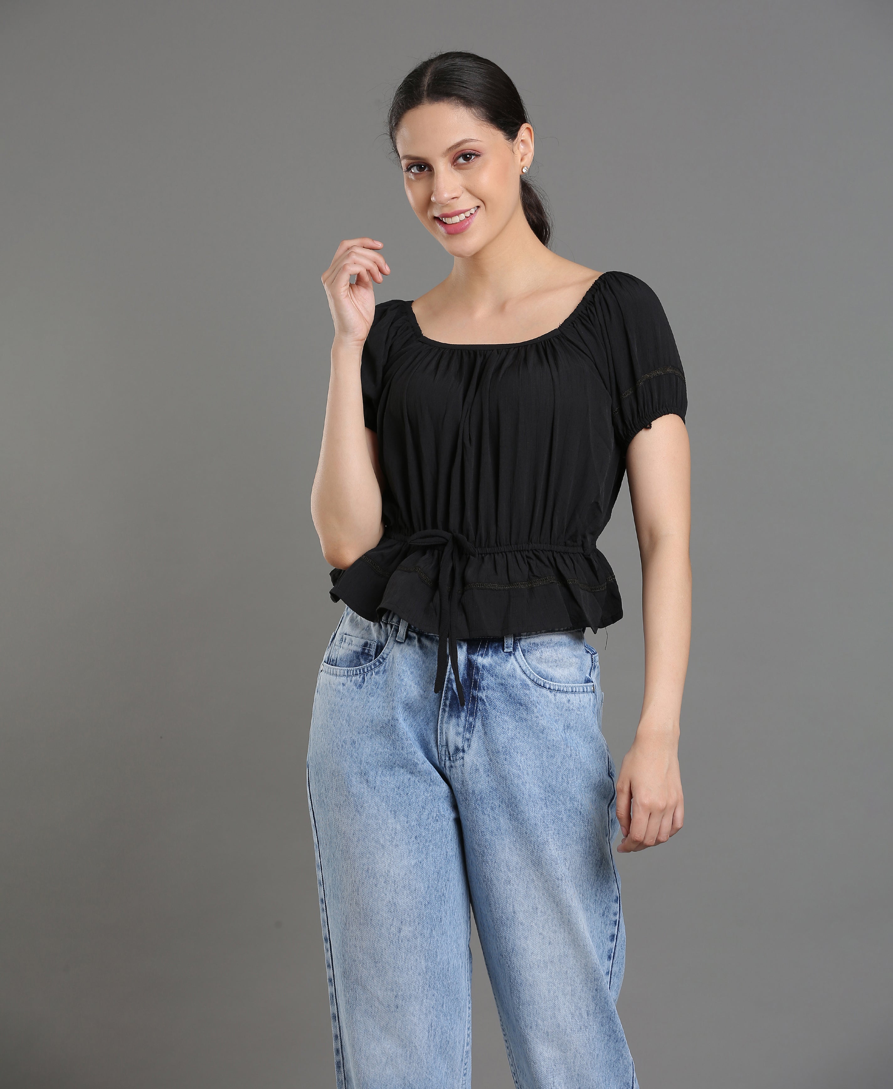 Noir Poly Crop Top