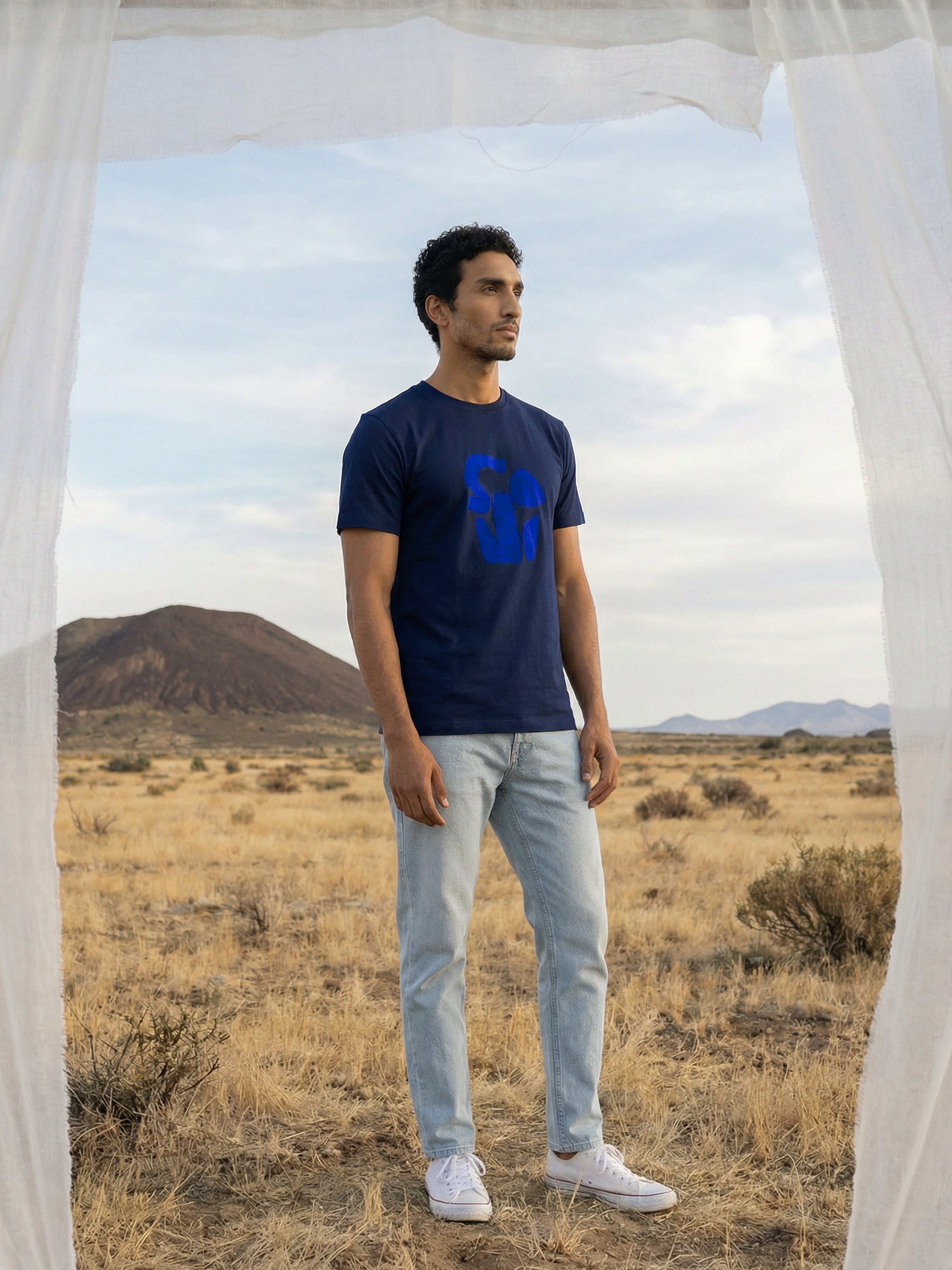 Navy Blazer Single Jersey Round Neck Half T Shirt For Male