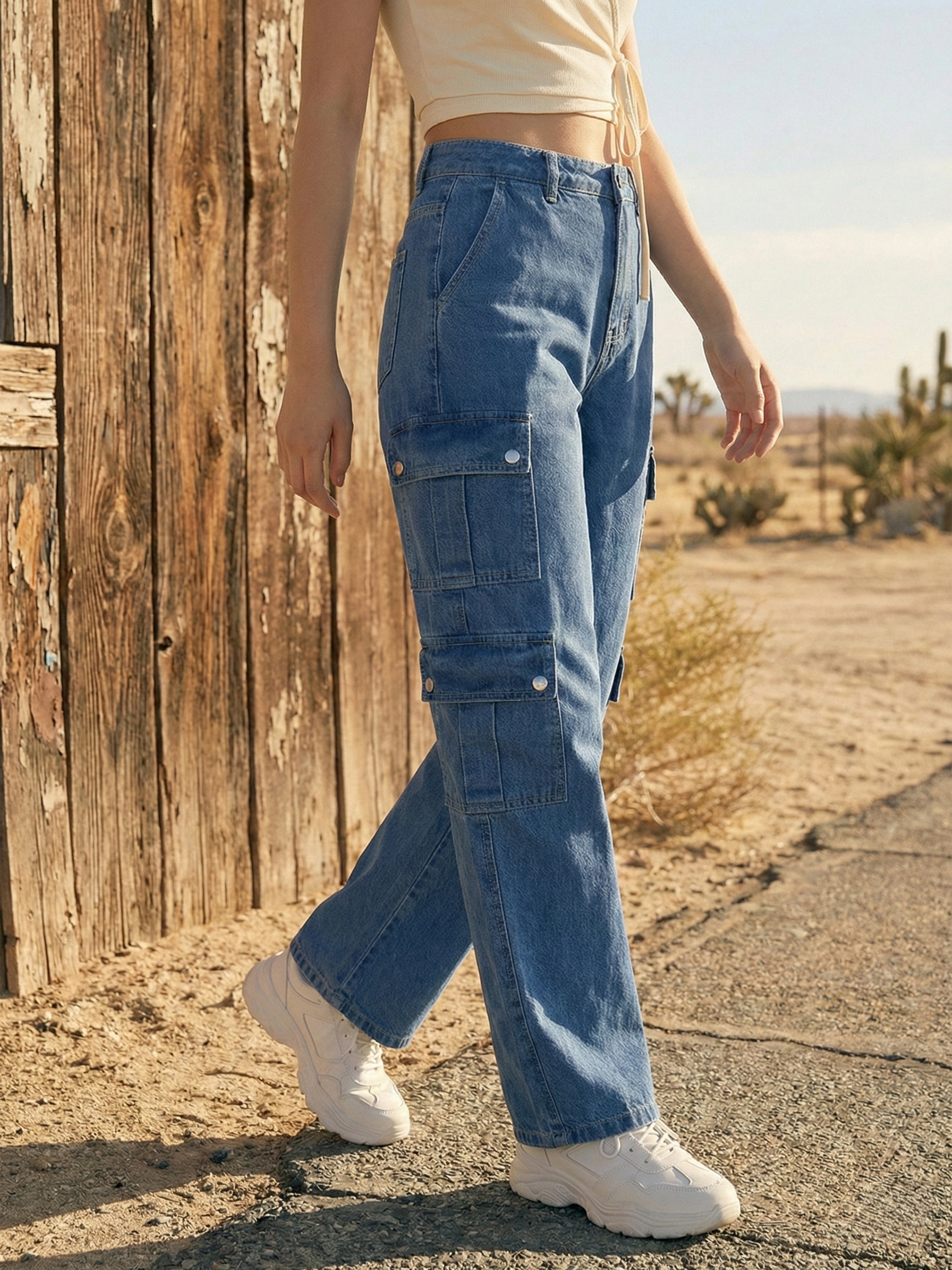 Women's Stone Blue Denim Jeans