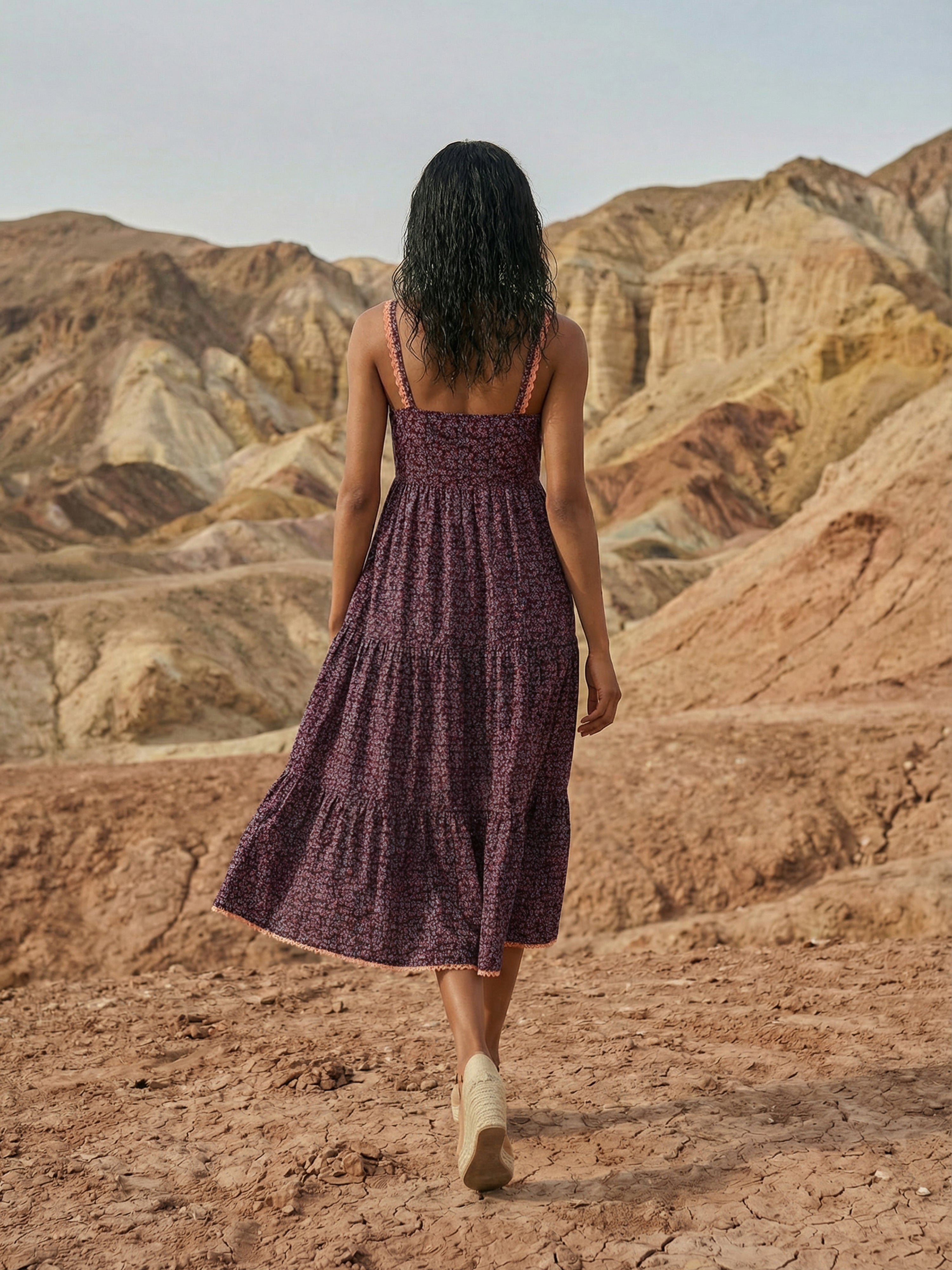 Women's Multi Digital Print Dresses with Square Neck Neck