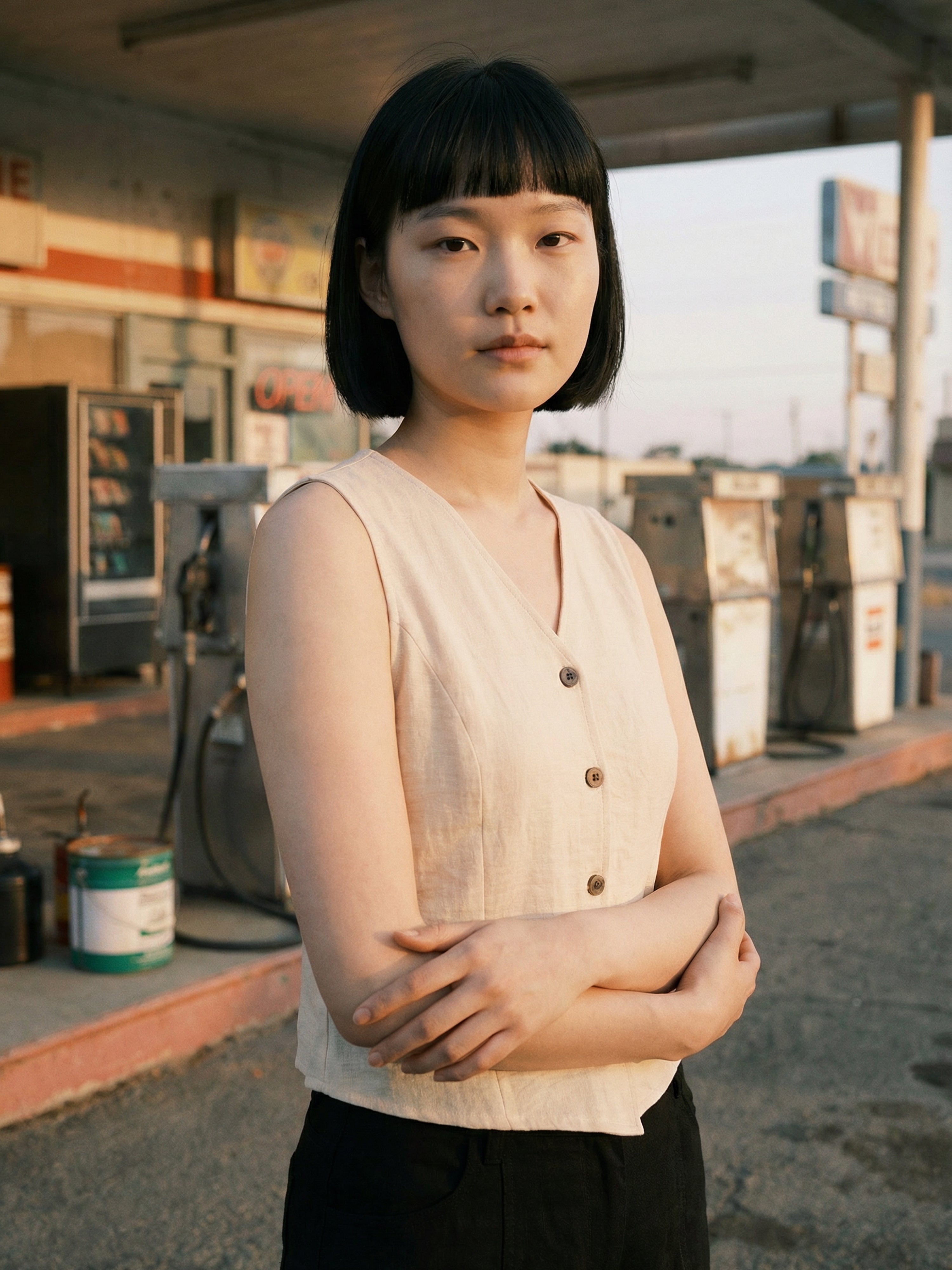 Women's Beige Imp Jacket with V Neck