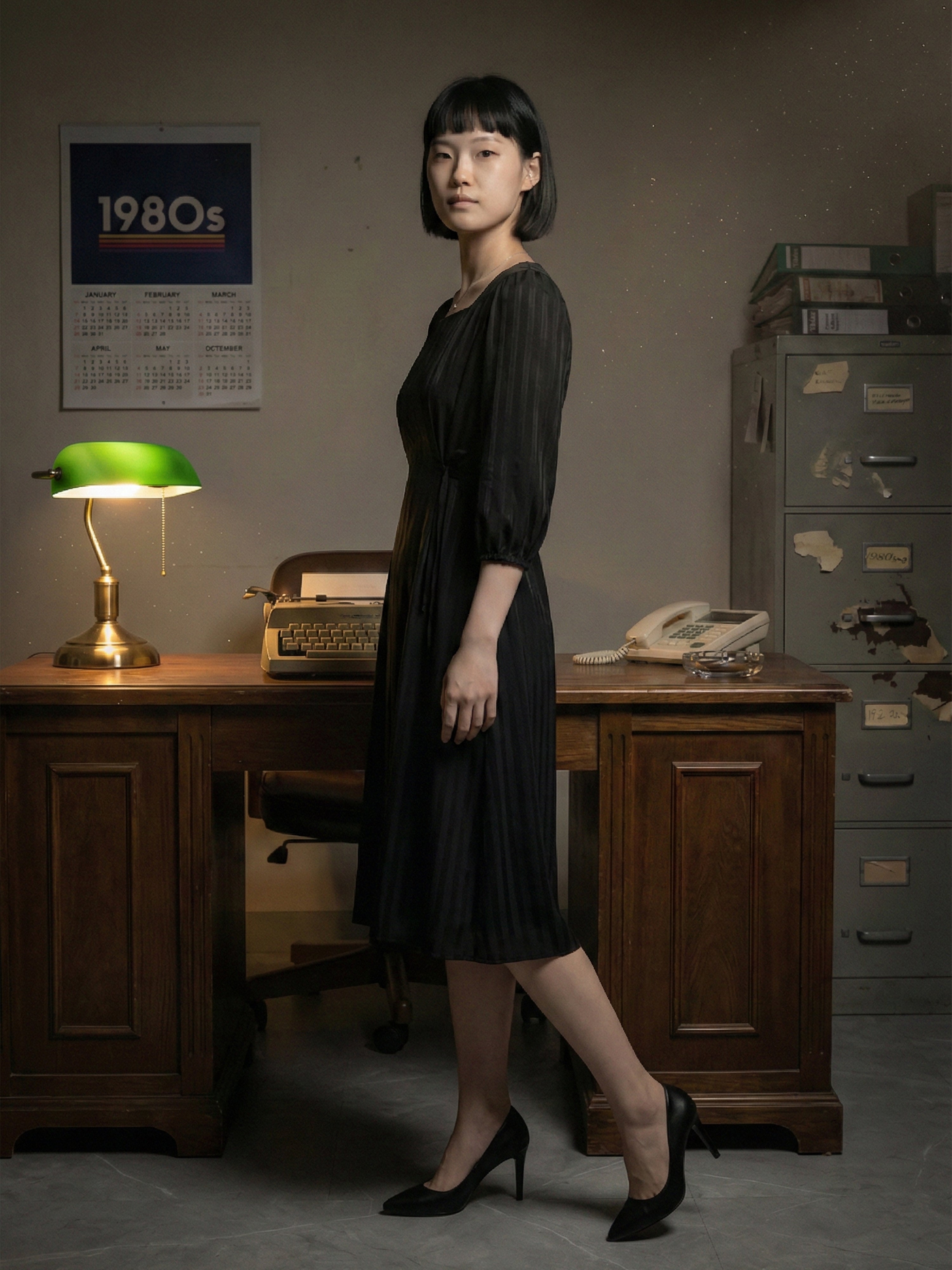 Black Solid Square Neck Women’s Dress