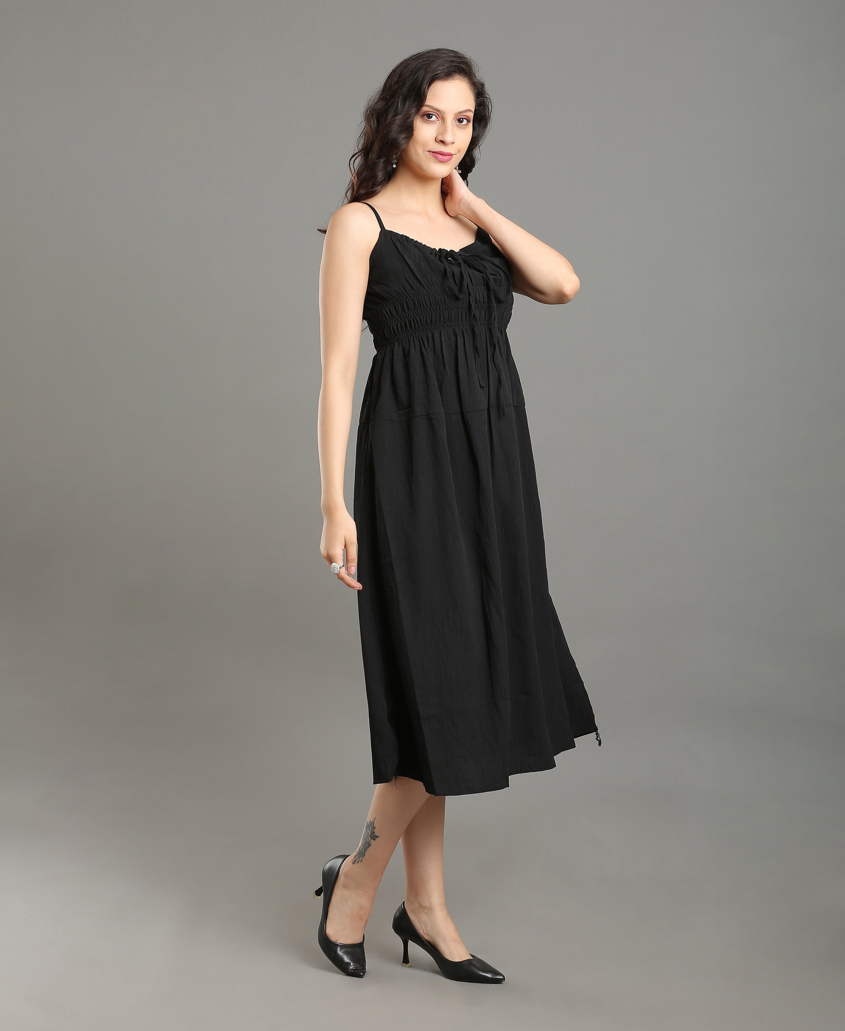 Noir Cotton Day Dress
