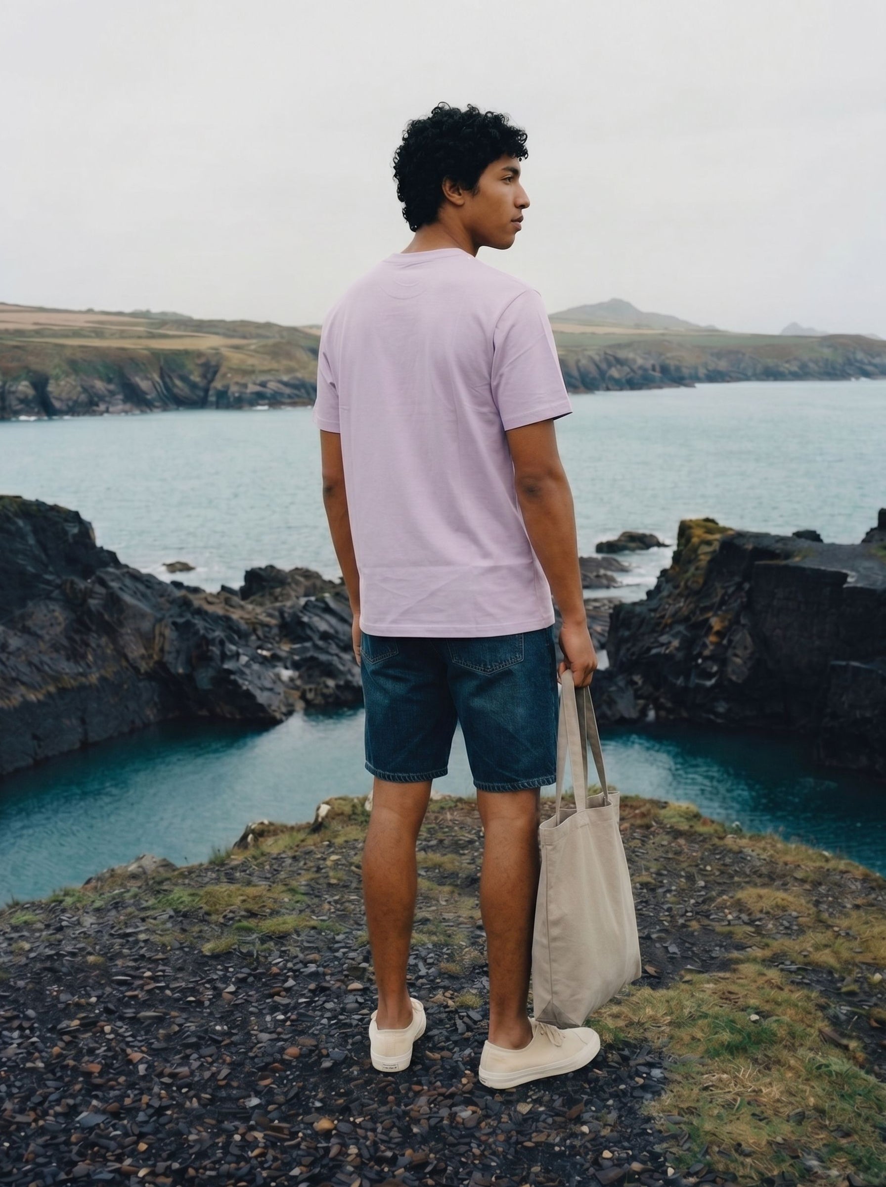 Men's S/J 200Gsm Lavender Relaxed Fit T Shirt