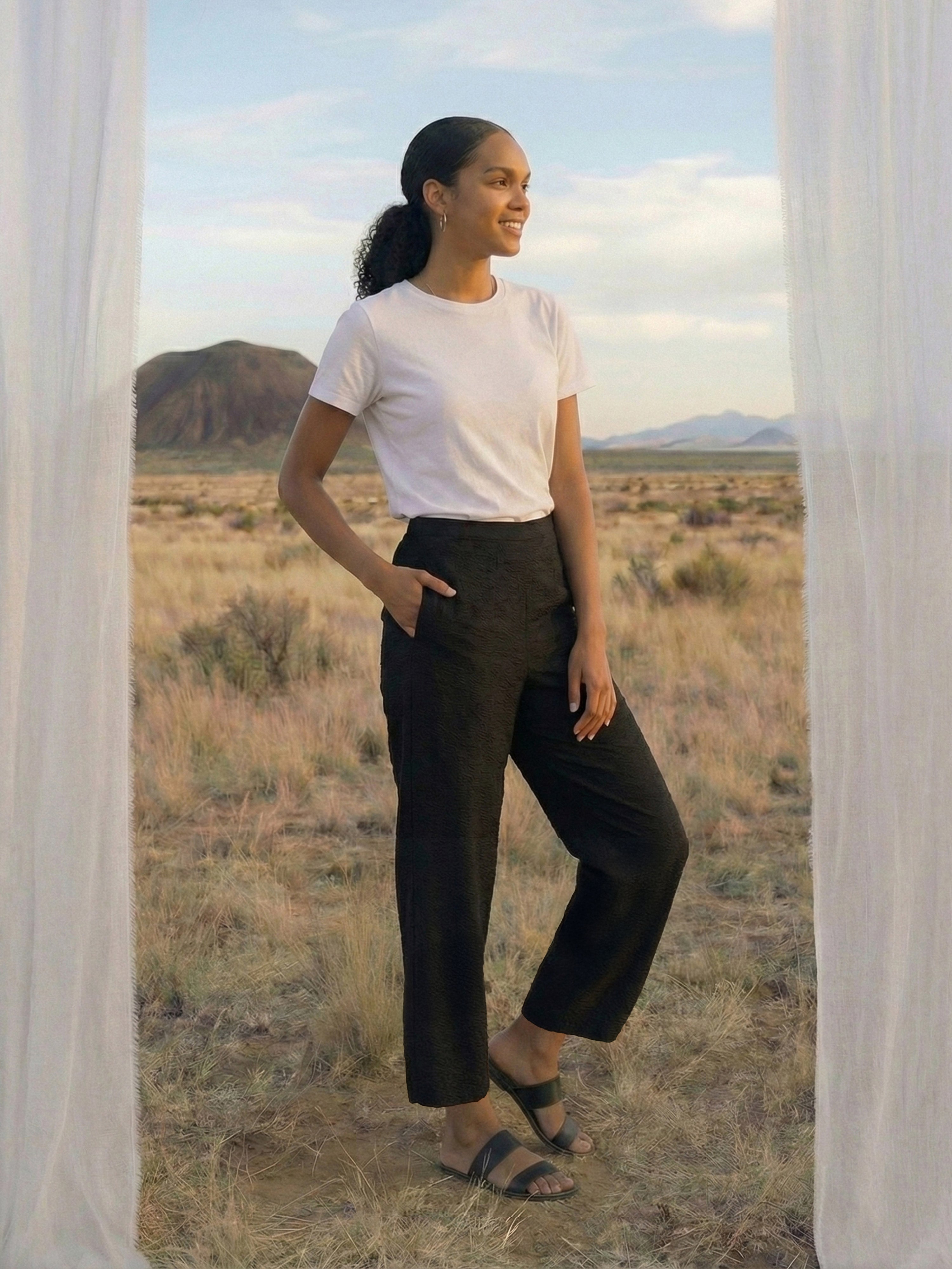 Black Bubble  Trouser For Womens