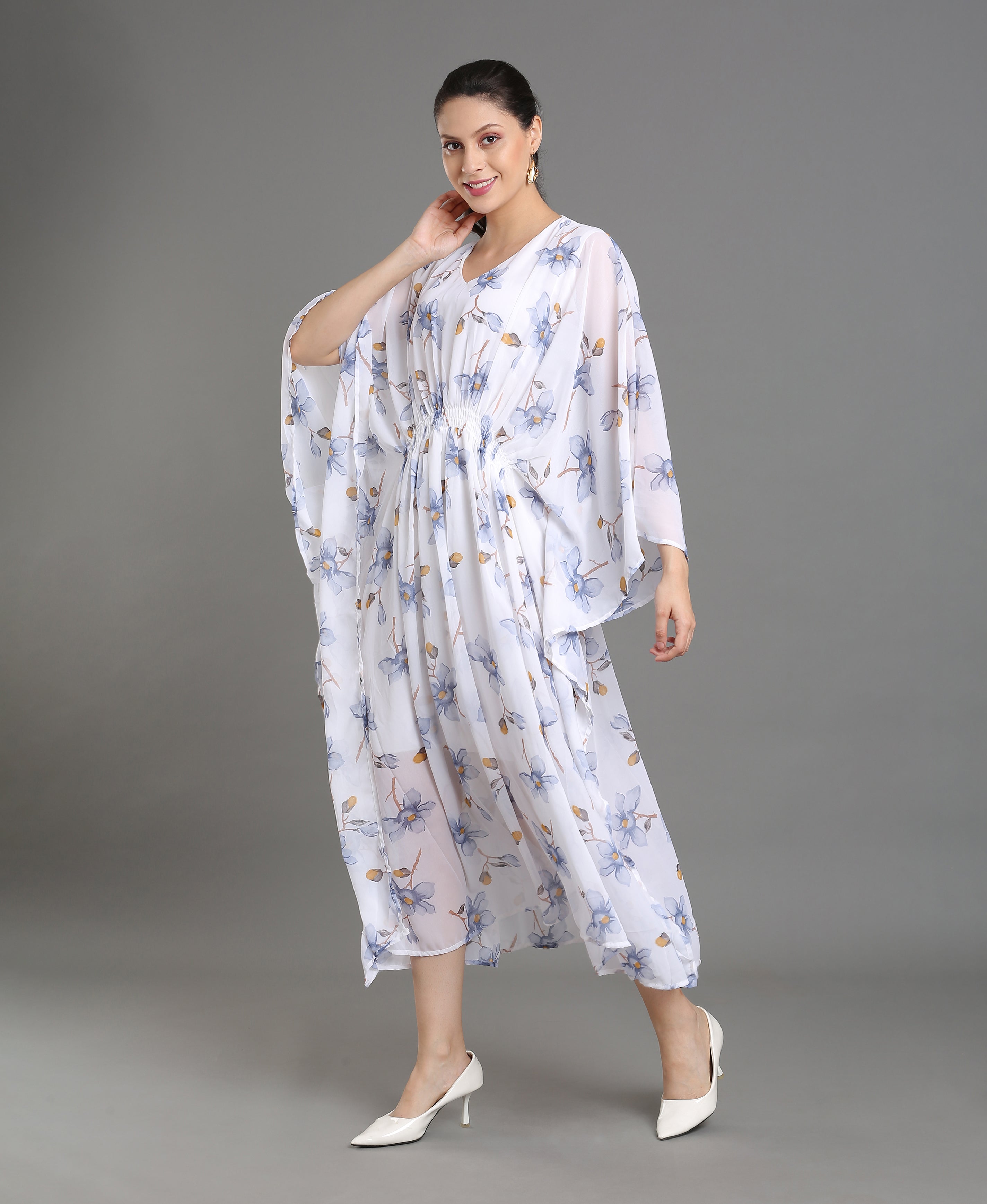 Midnight Bloom Kaftan Dress