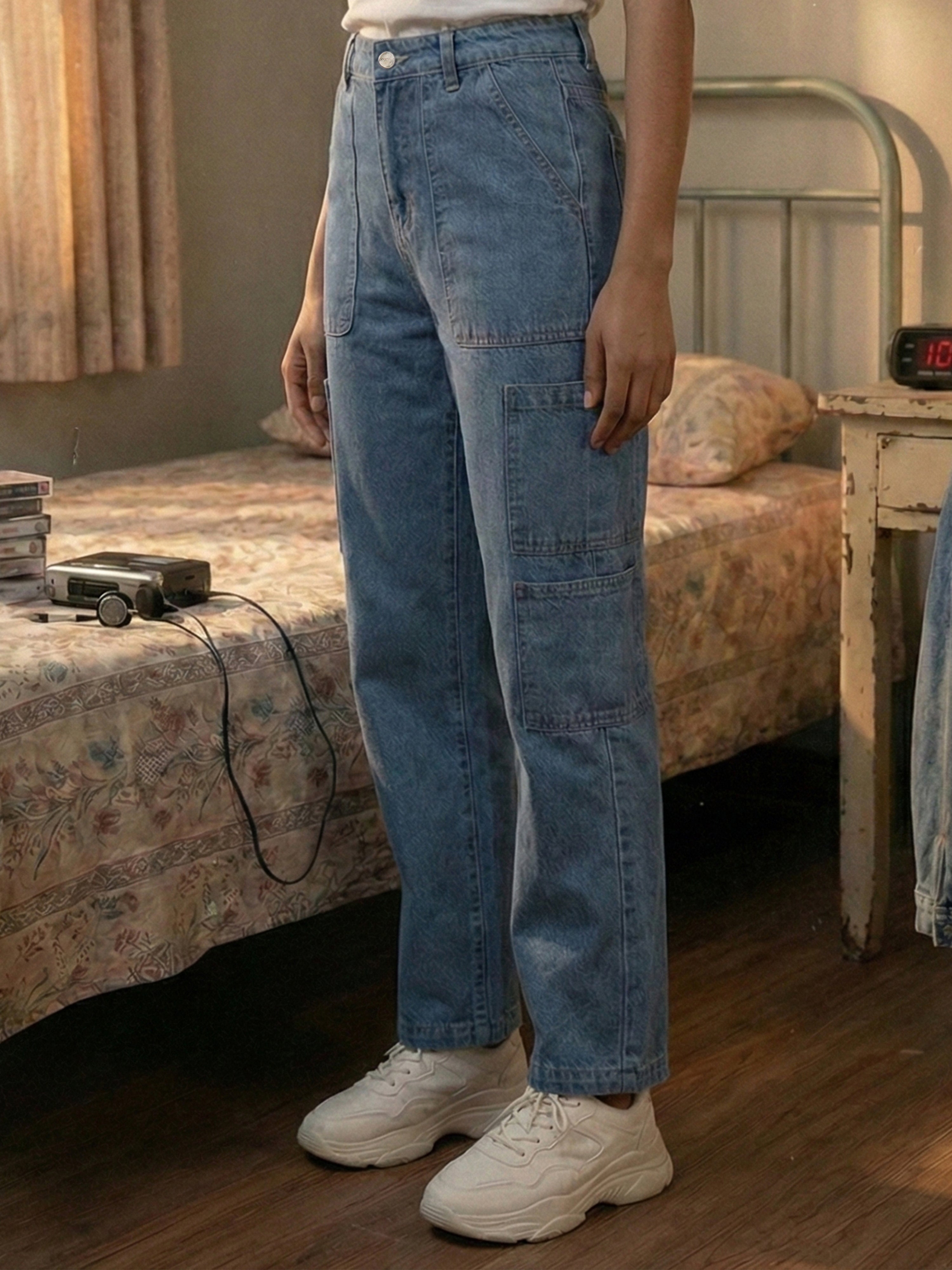 Women's Stone  Cotton Denim Jeans