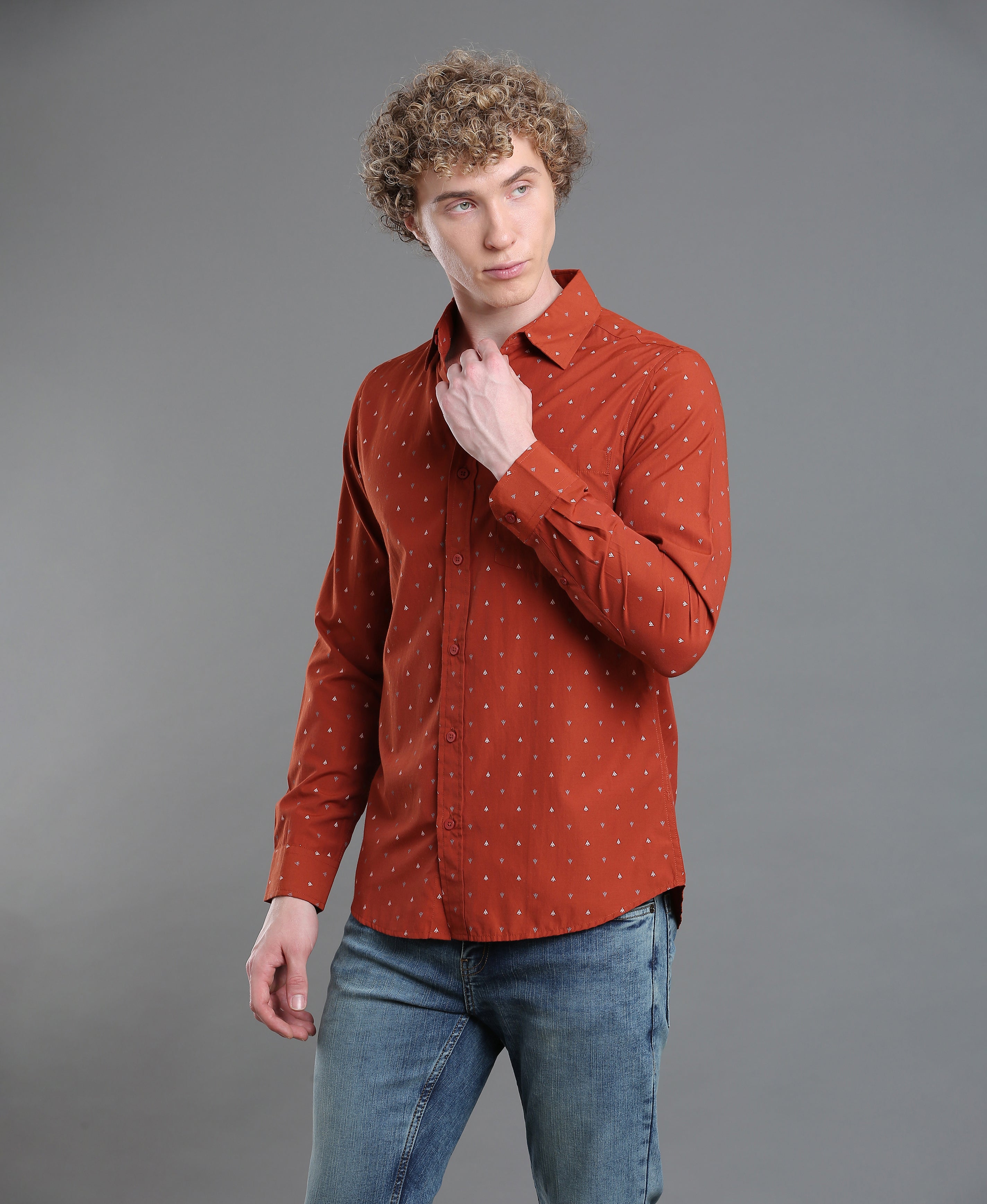 Copper Print Tailored Shirt