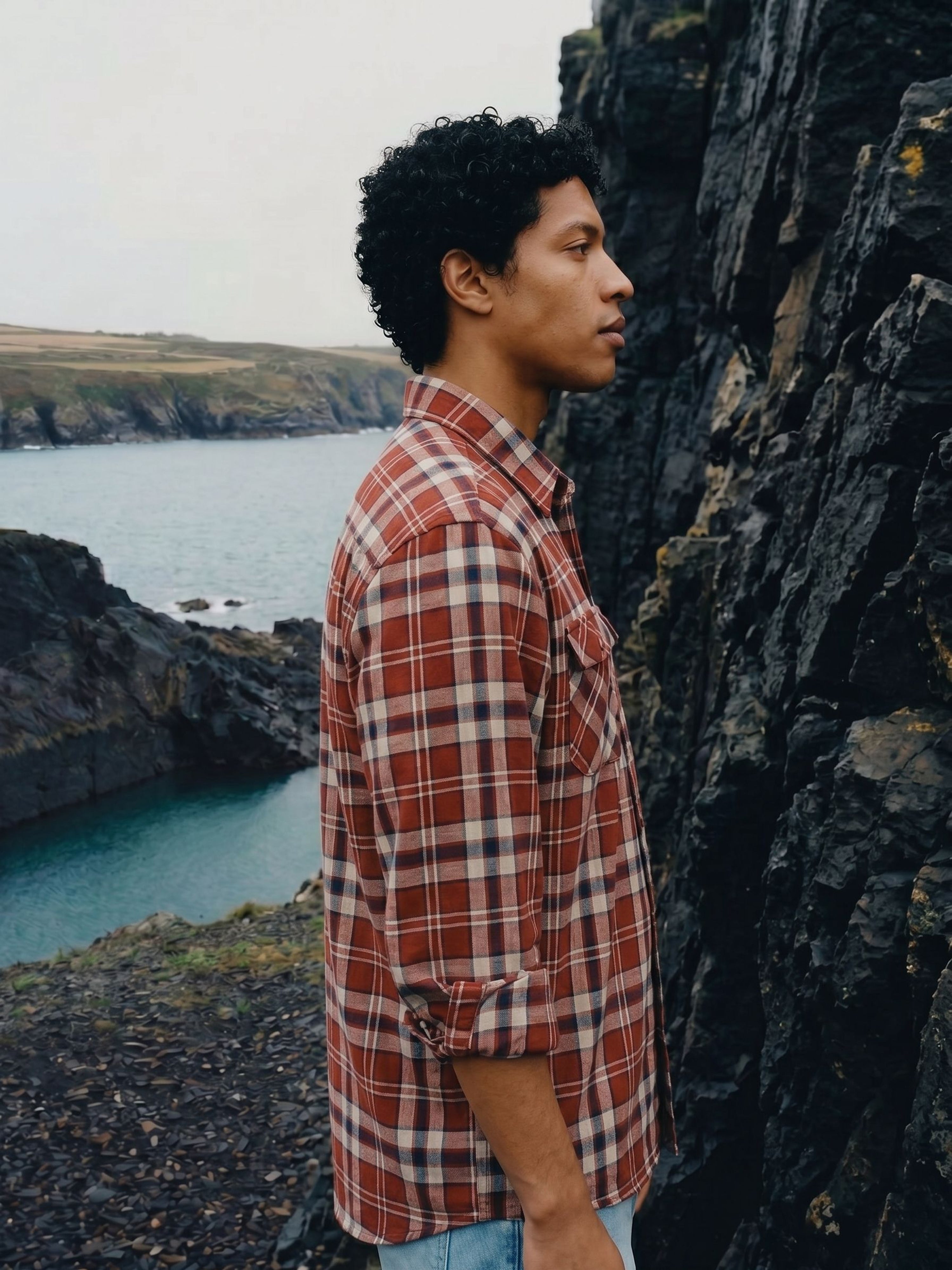 Men's  Rust Oversized Fit Shirt