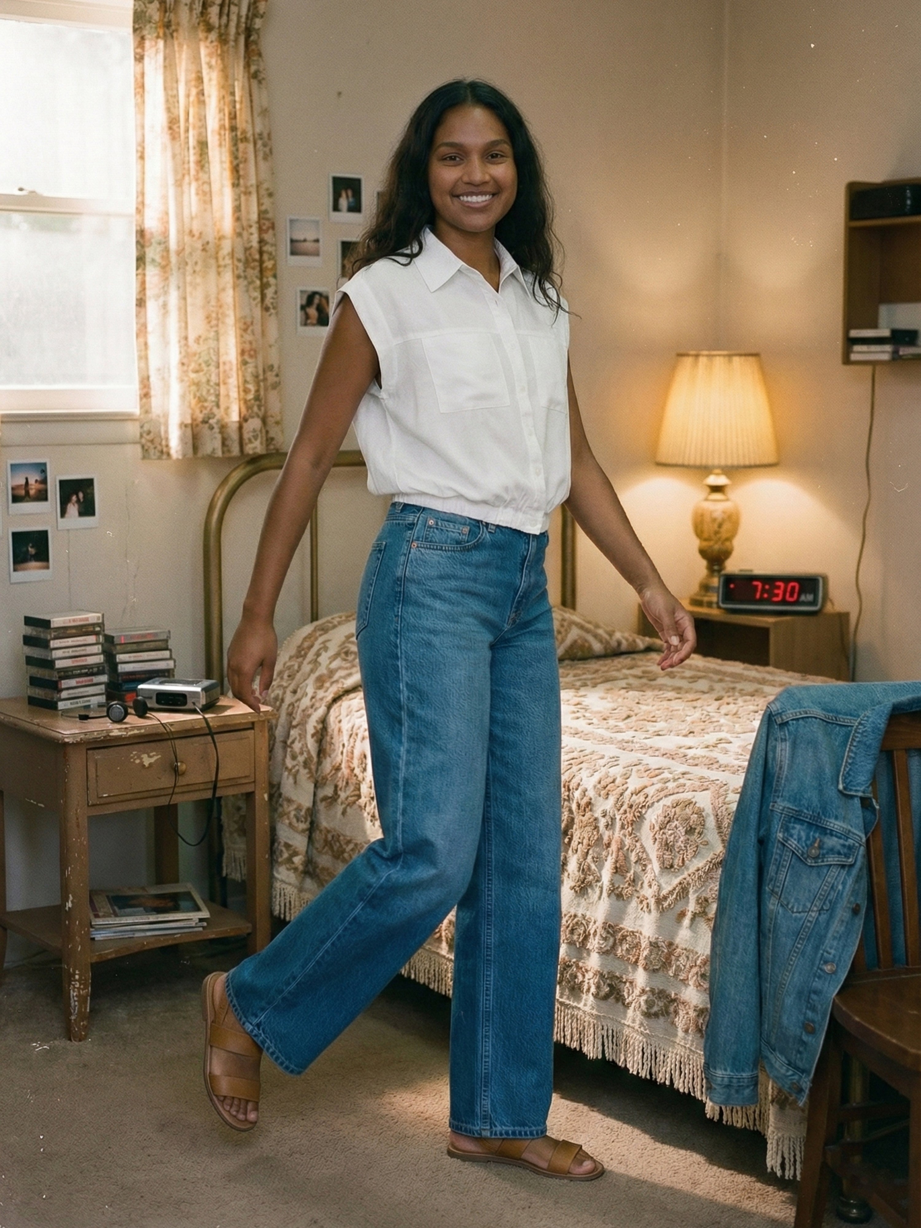 Women's Off White Nylon Viscose Viscose Shirt with Collar Neck Neck