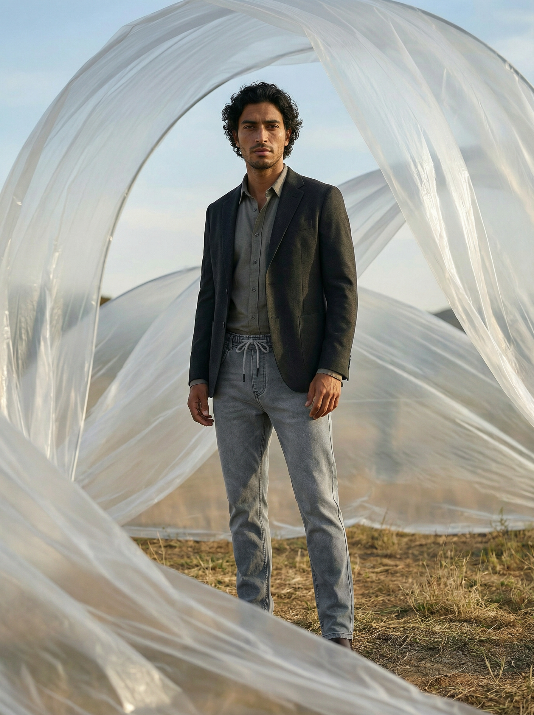 Premium Denim Jogger Fit Light Grey