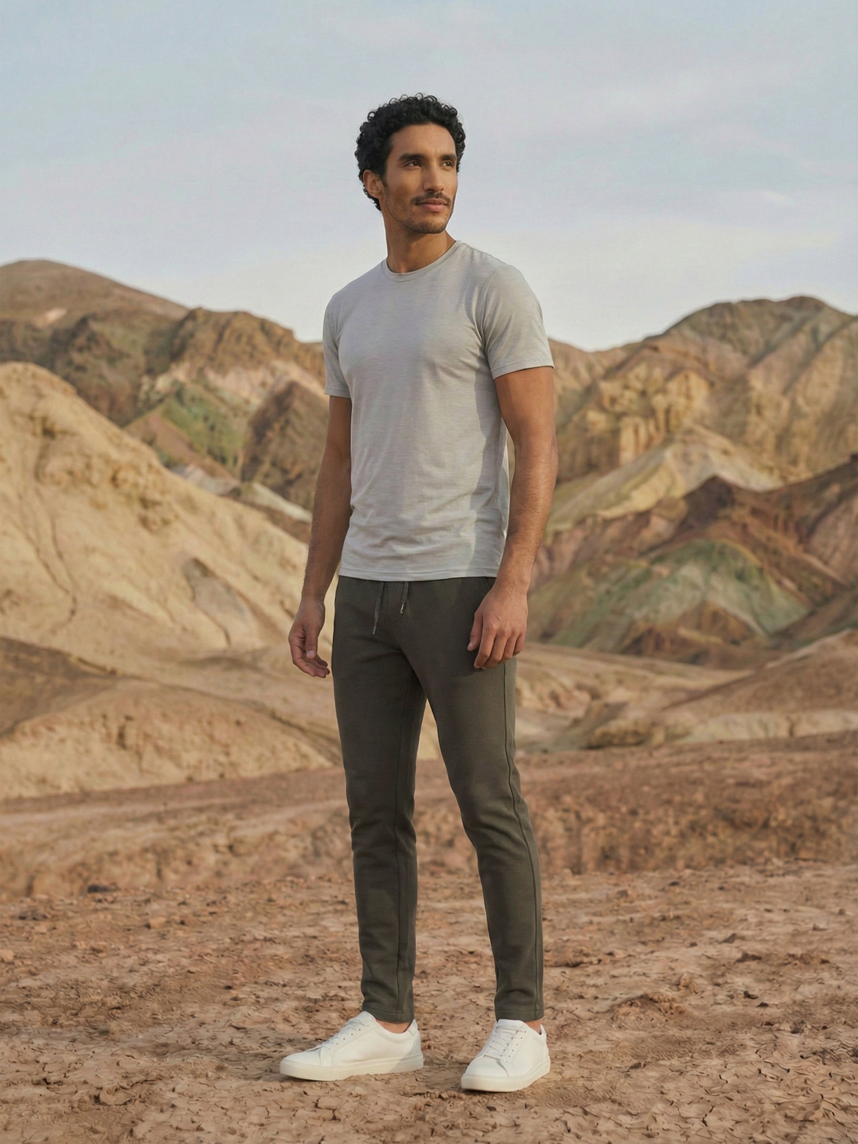 Dark Olive Cotton Blended  Track Pant For Male