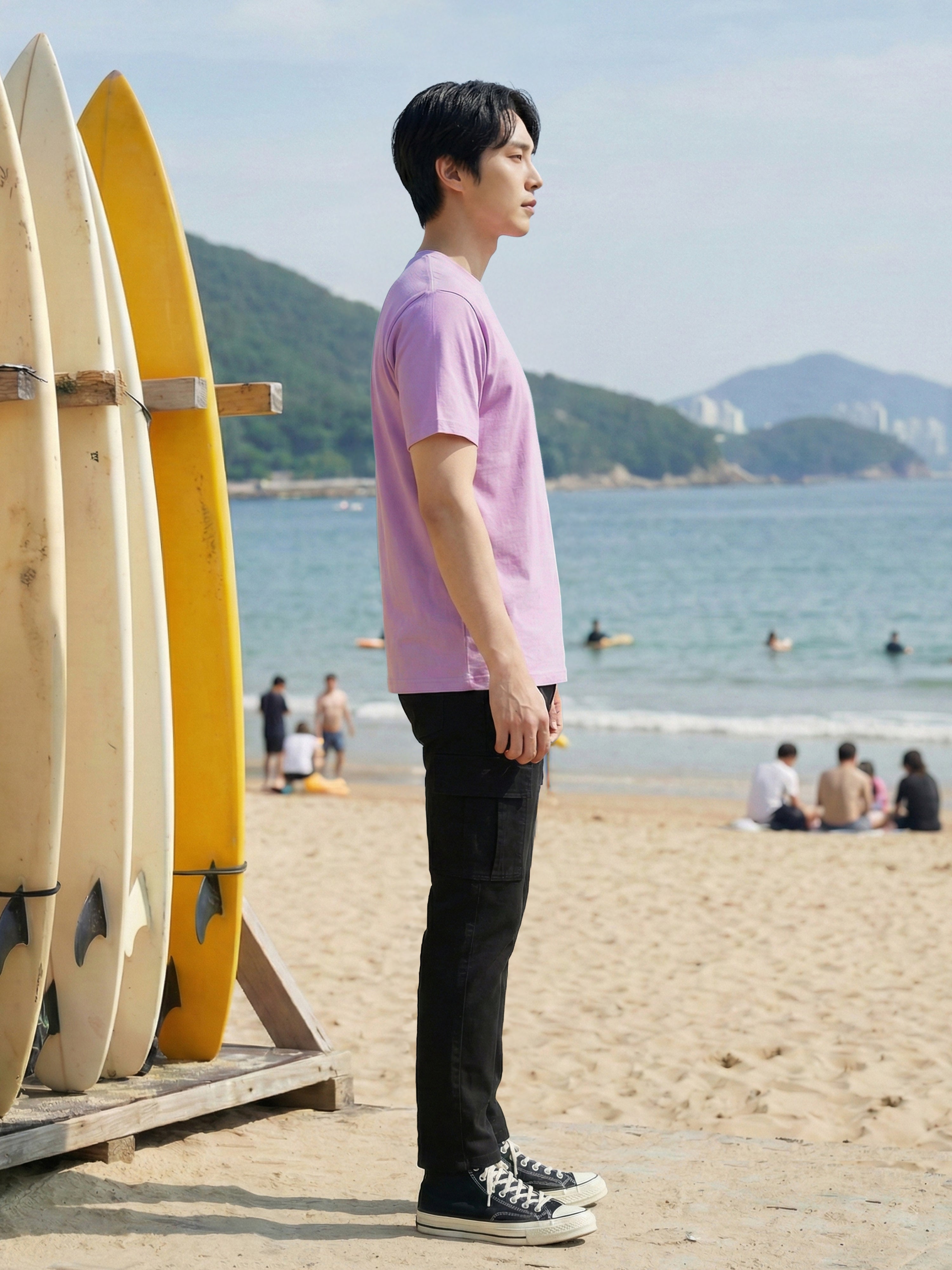 Cherry Blossom FrenchTerry  Round Neck Half Mens T Shirt