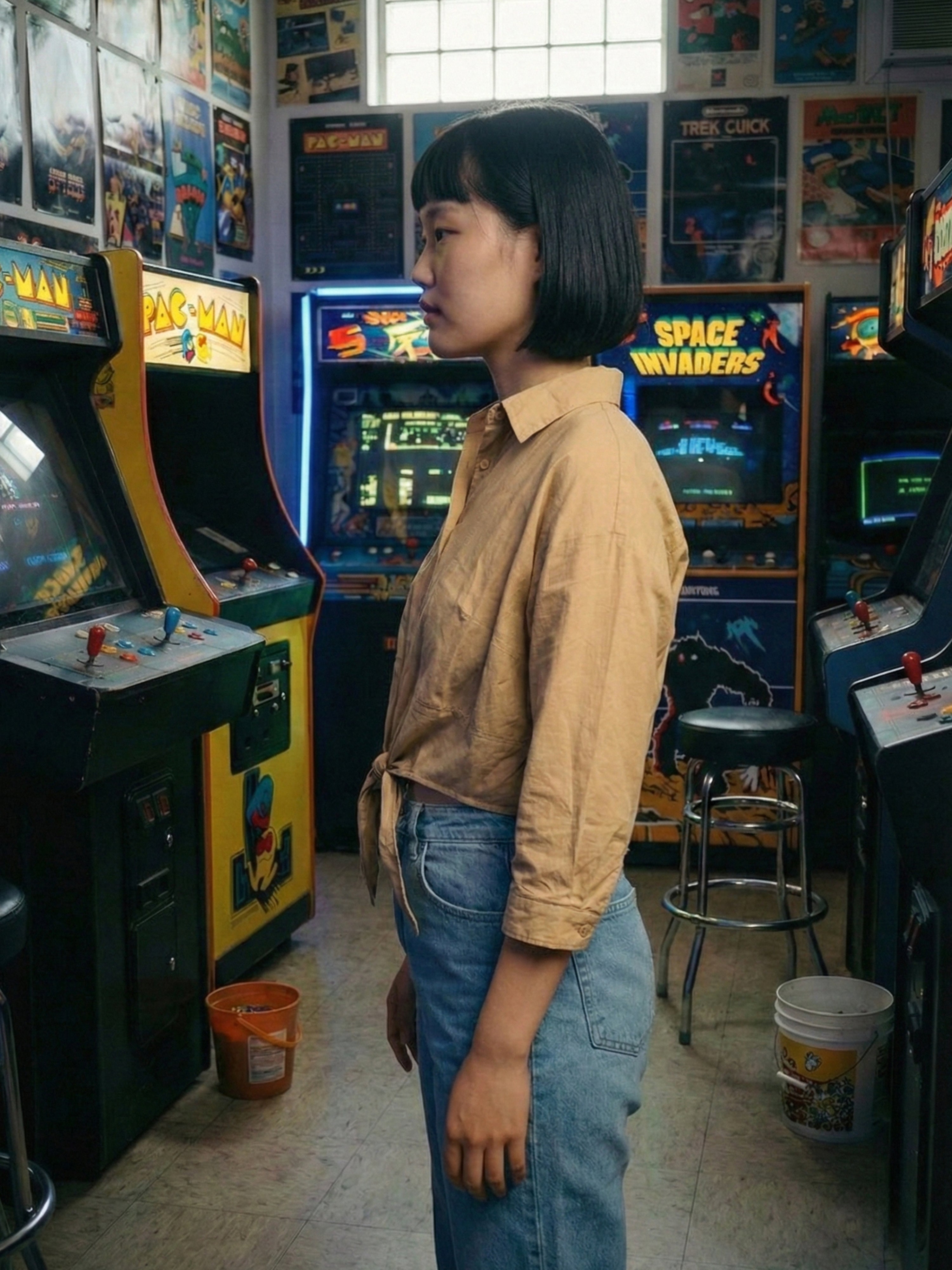 Women's Fawn Top with Collar Neck Neck