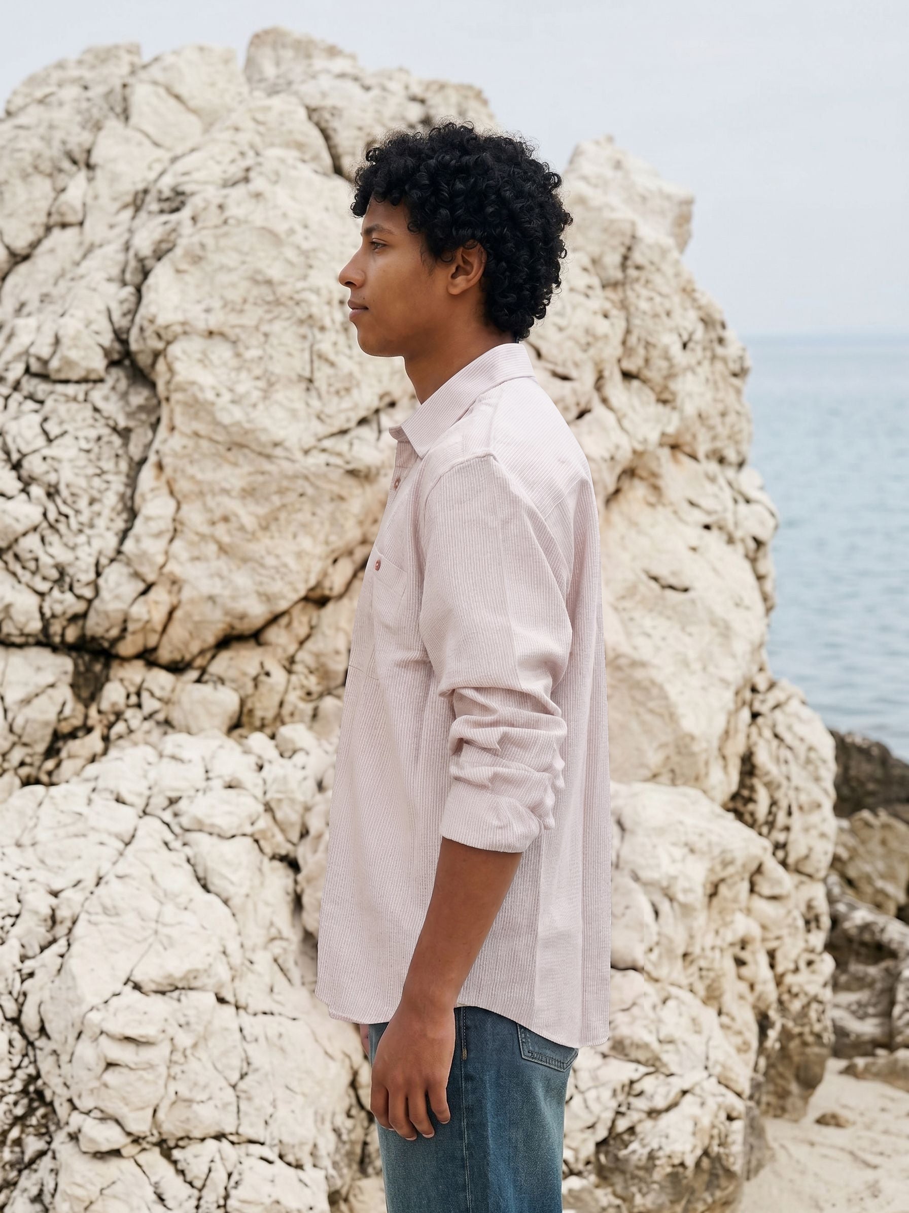 Men's Orange Oversized Fit Shirt