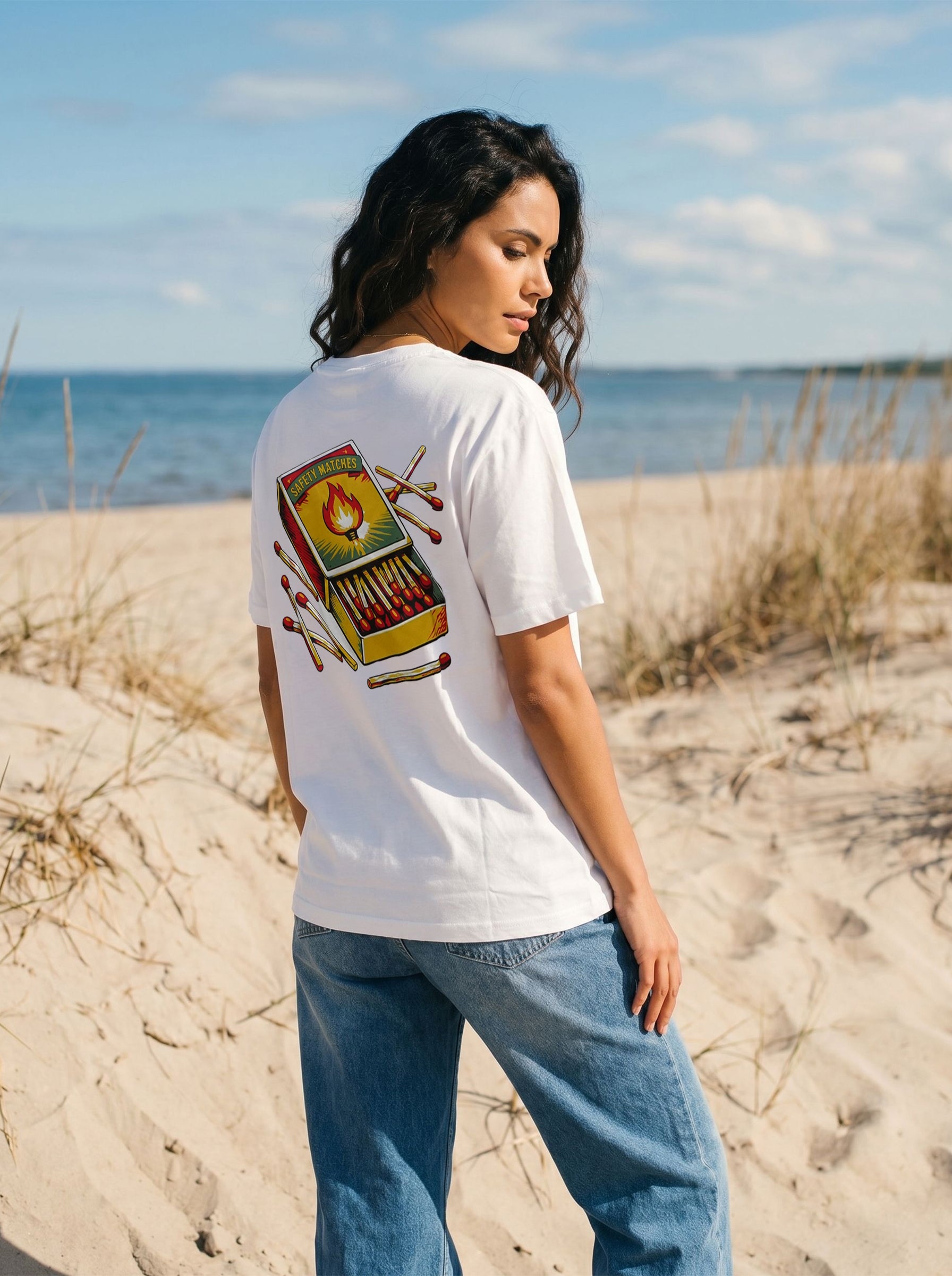 Women's Cotton Off White Oversized Fit T Shirt