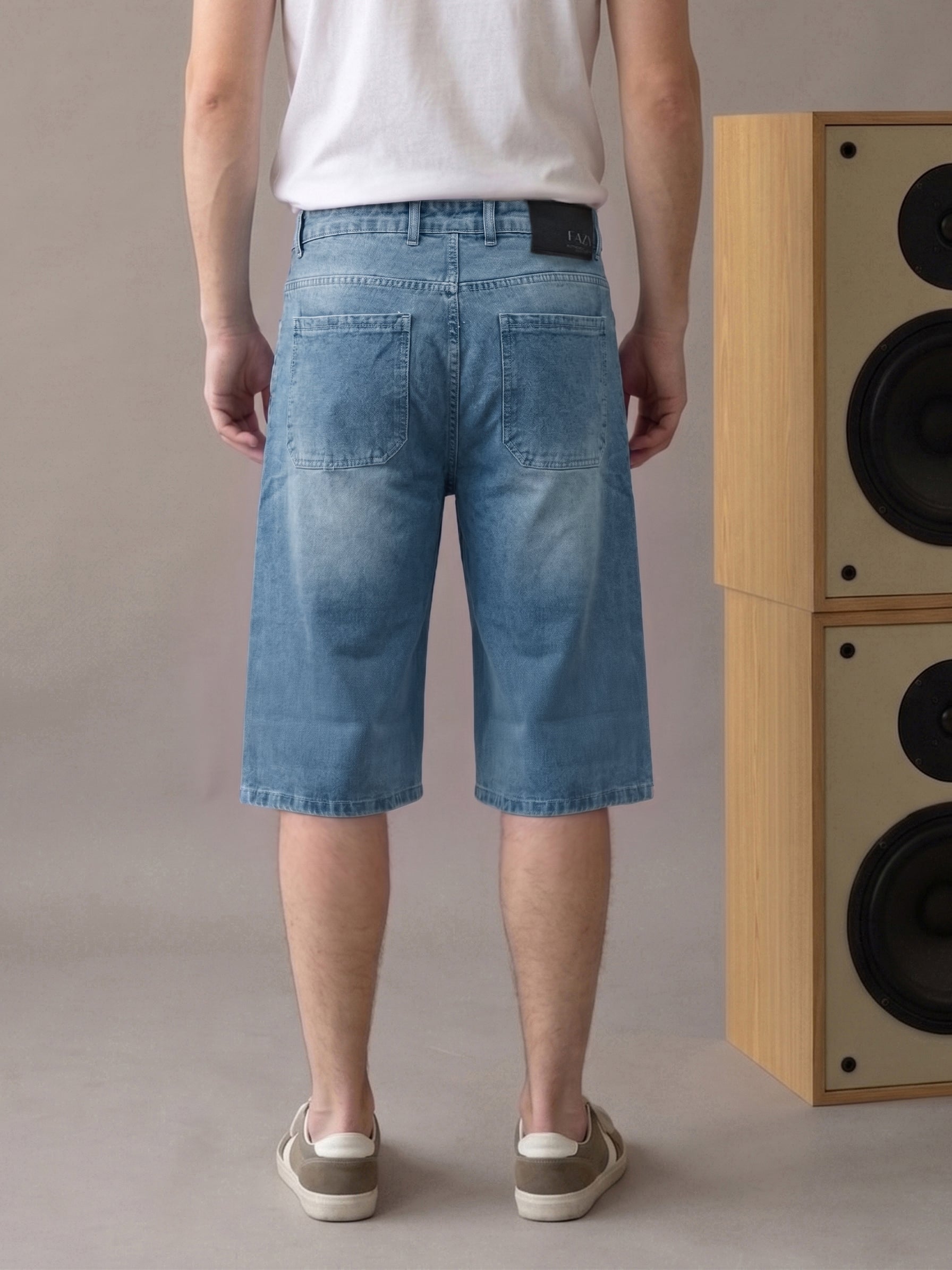 Men's Indigo Denim Ice-Basic Wash Jorts Fit Jorts