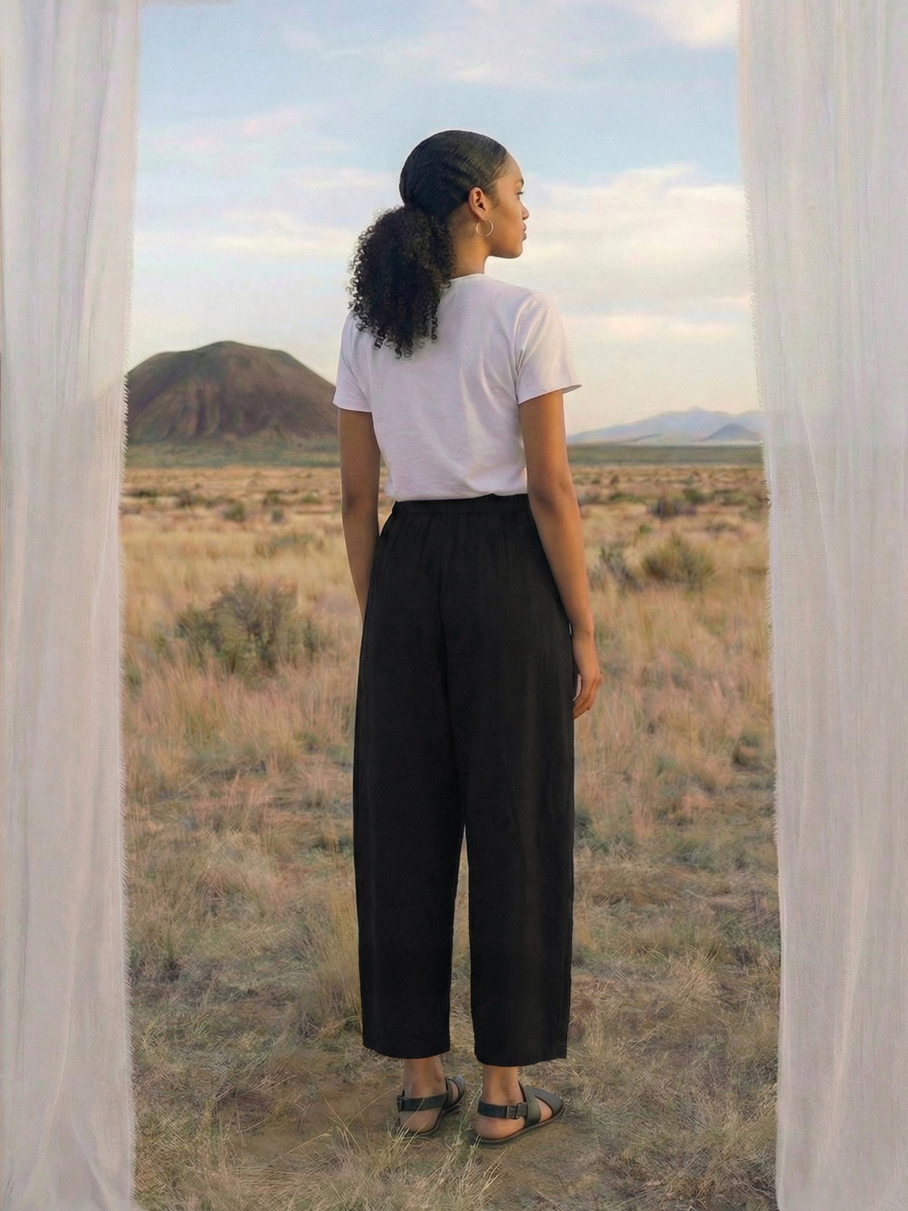 Black Bubble  Trouser For Womens