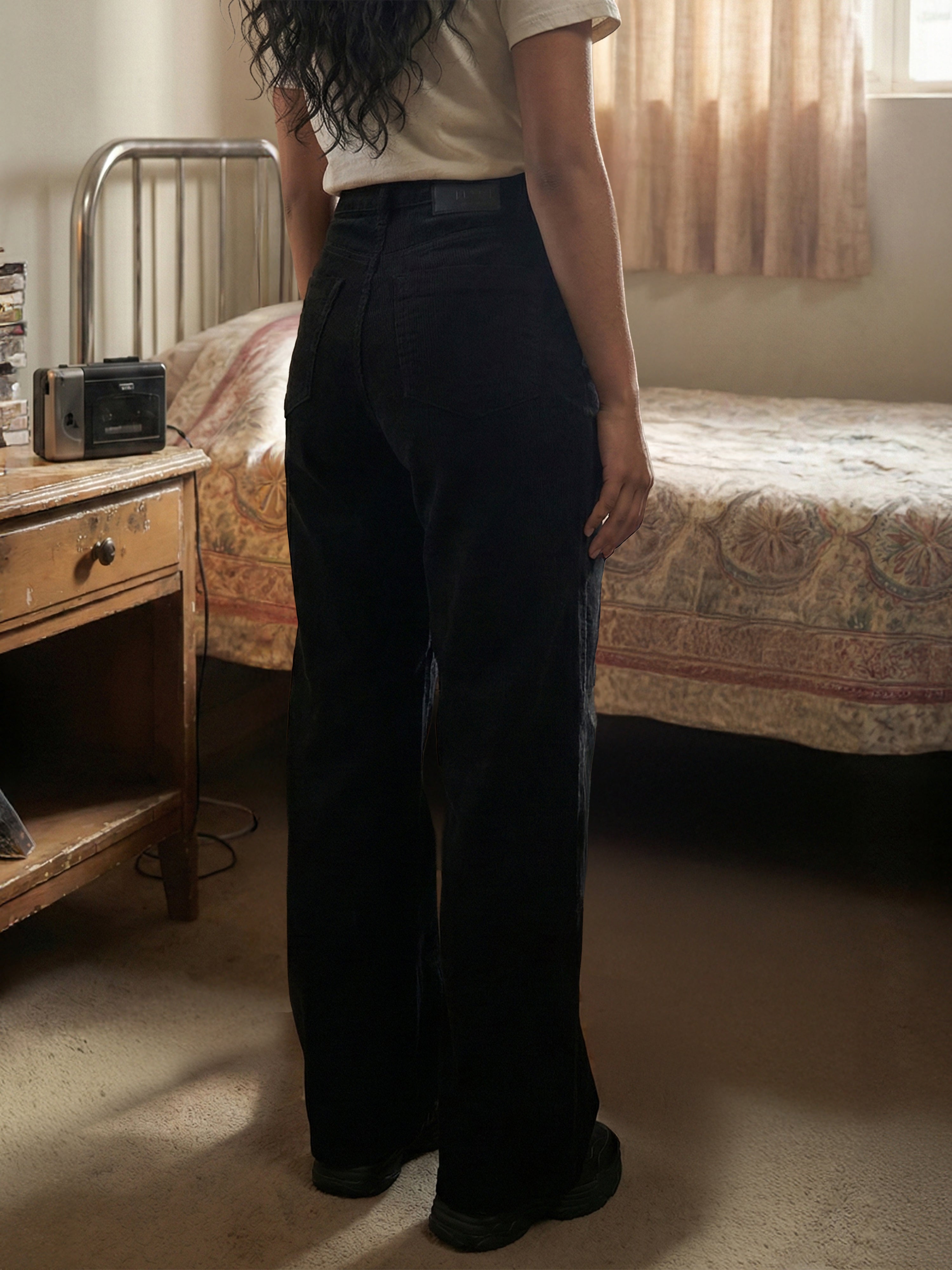 Women's Black Cotton Denim Jeans