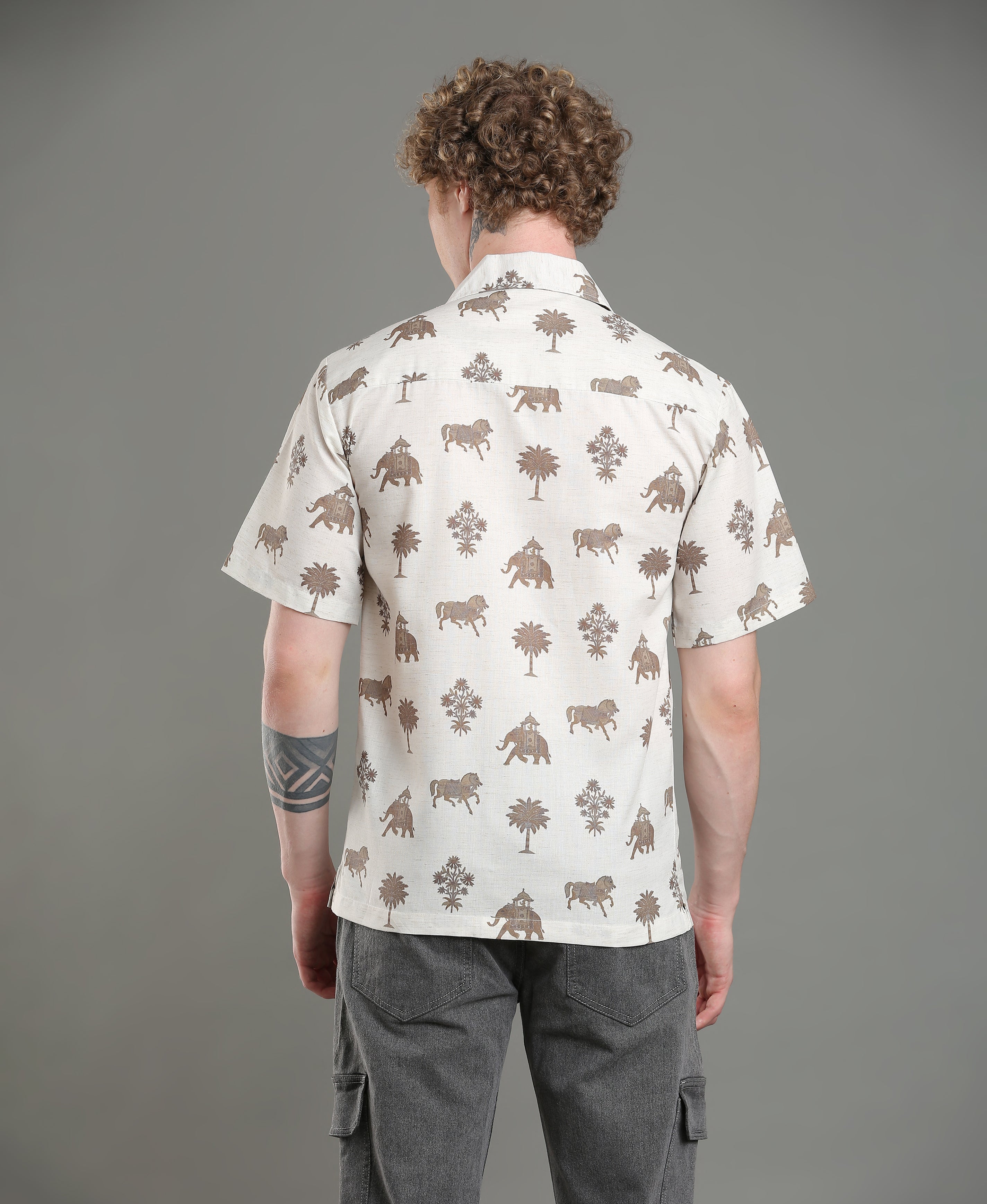 Tropic Hues Printed Linen Shirt