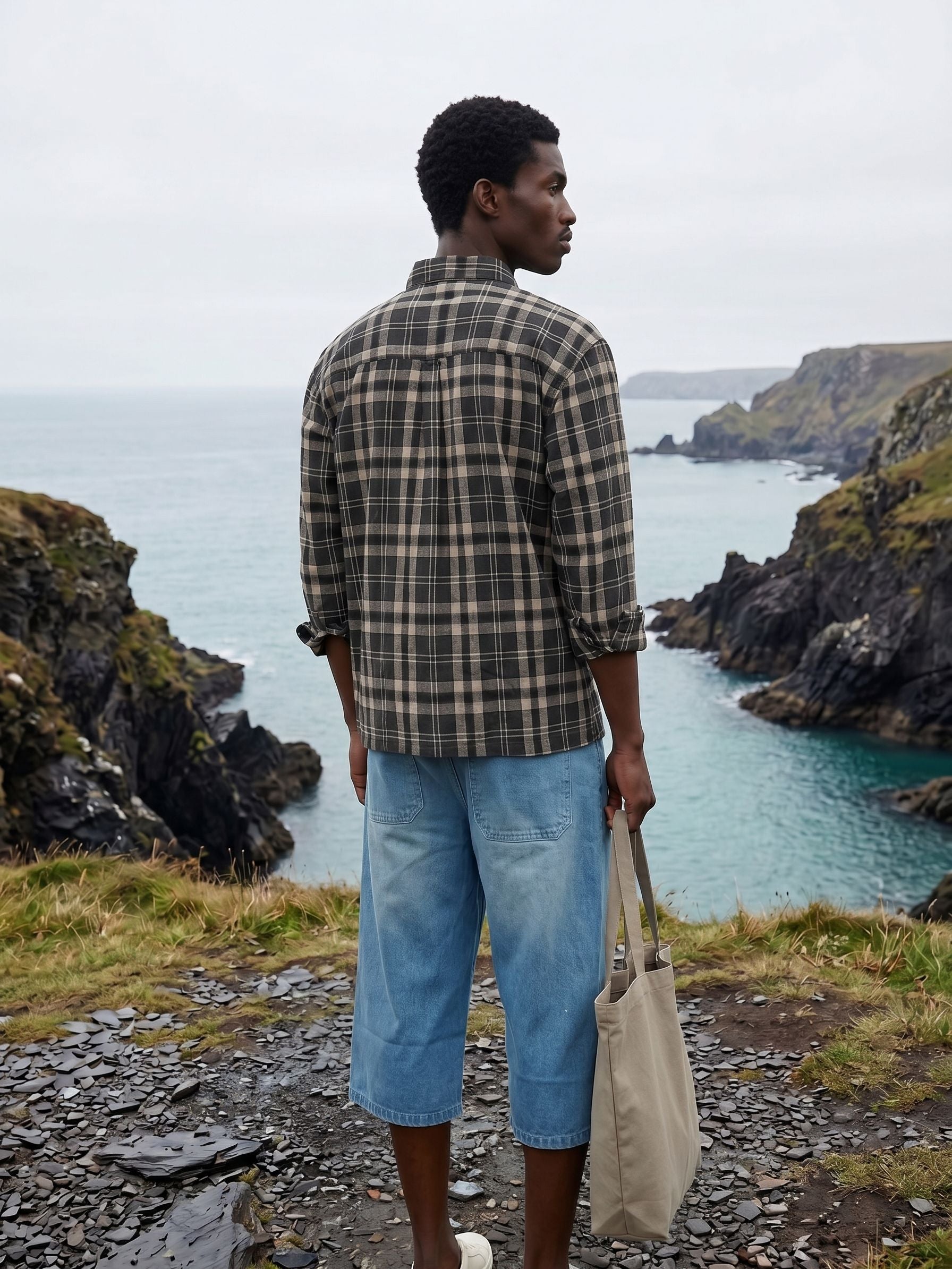 Men's  Black Oversized Fit Shirt