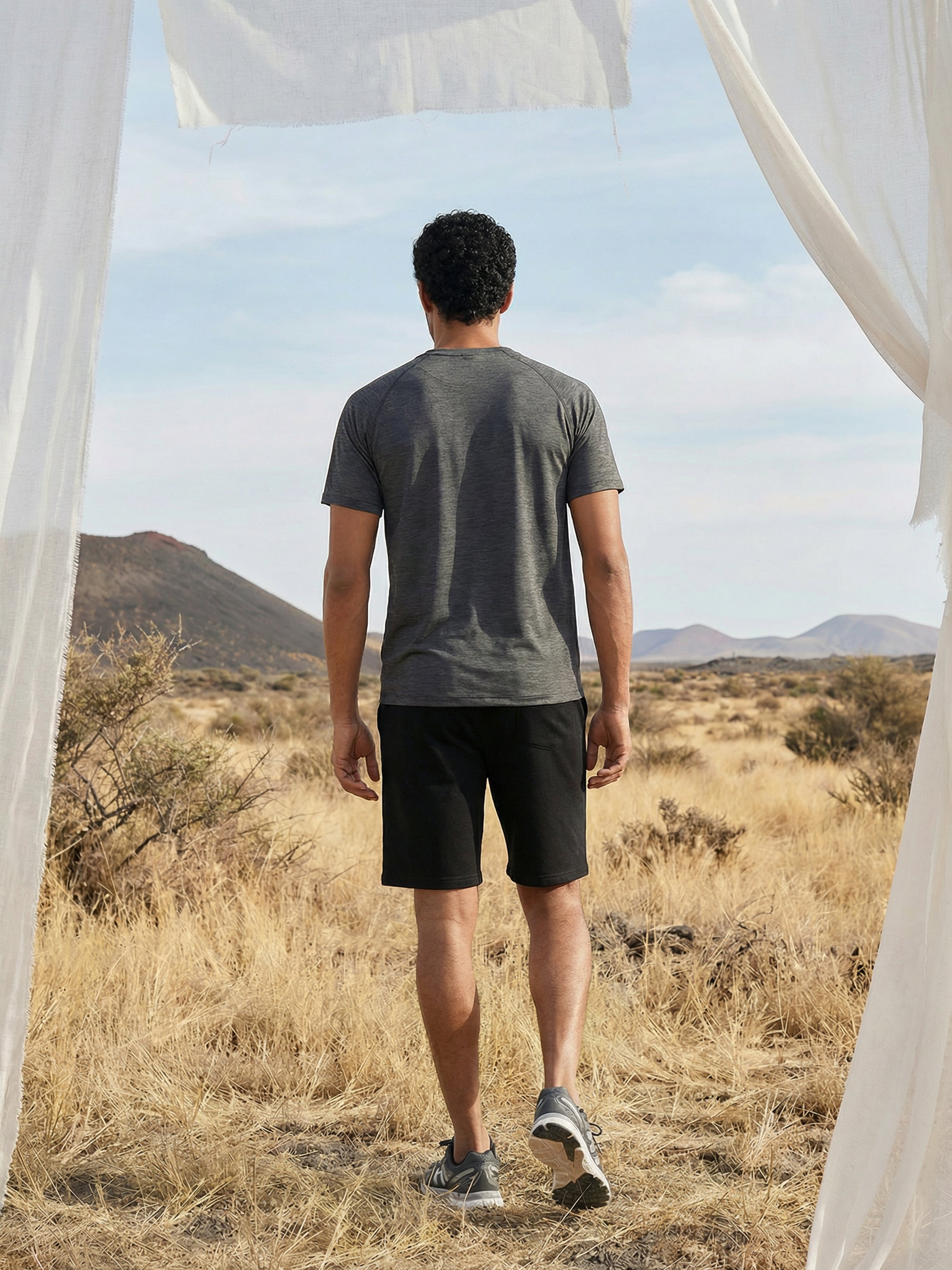 Black Cotton Blended  Shorts For Male