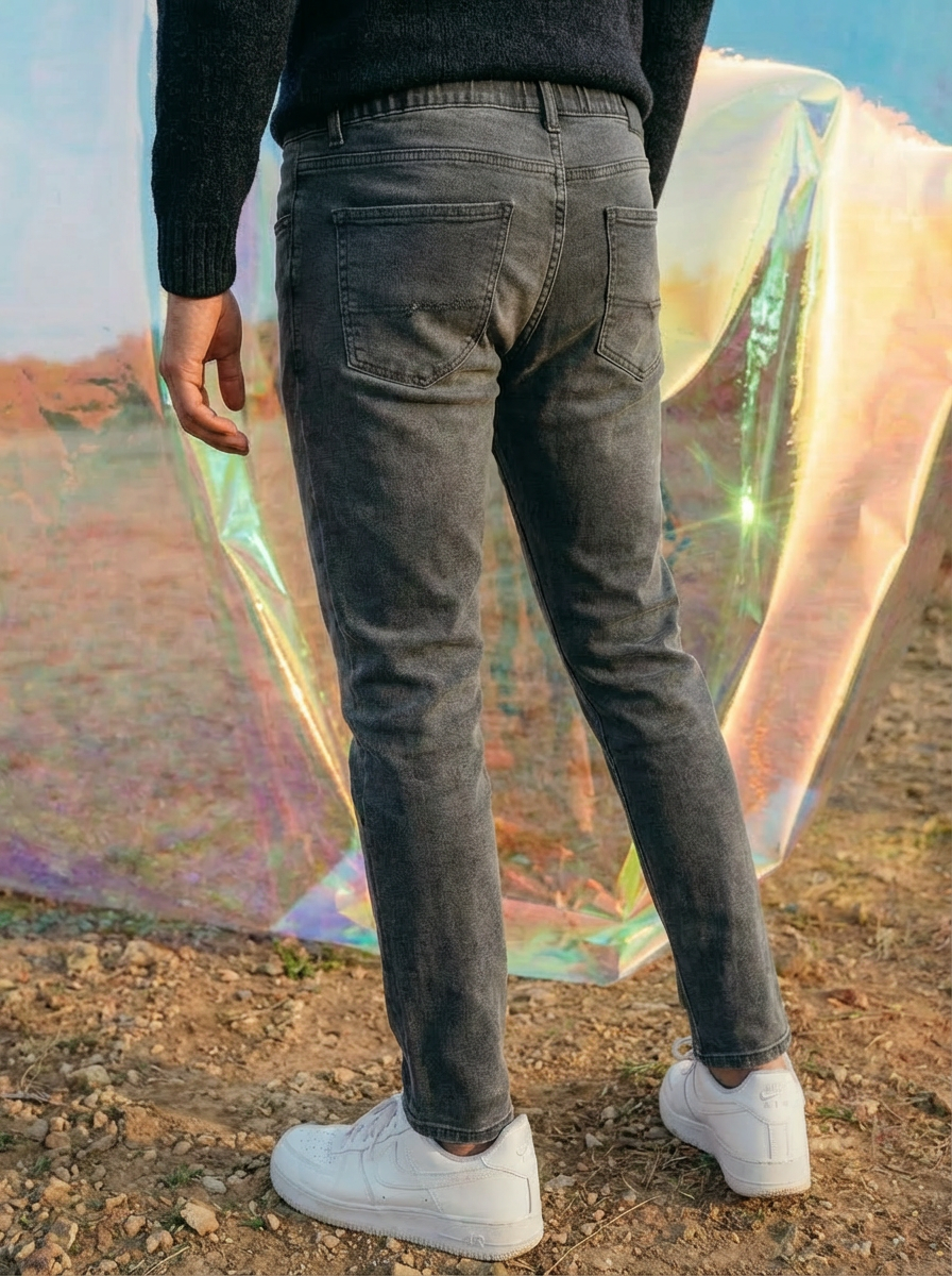 Jogger Fit Denim — Dark Grey Wash