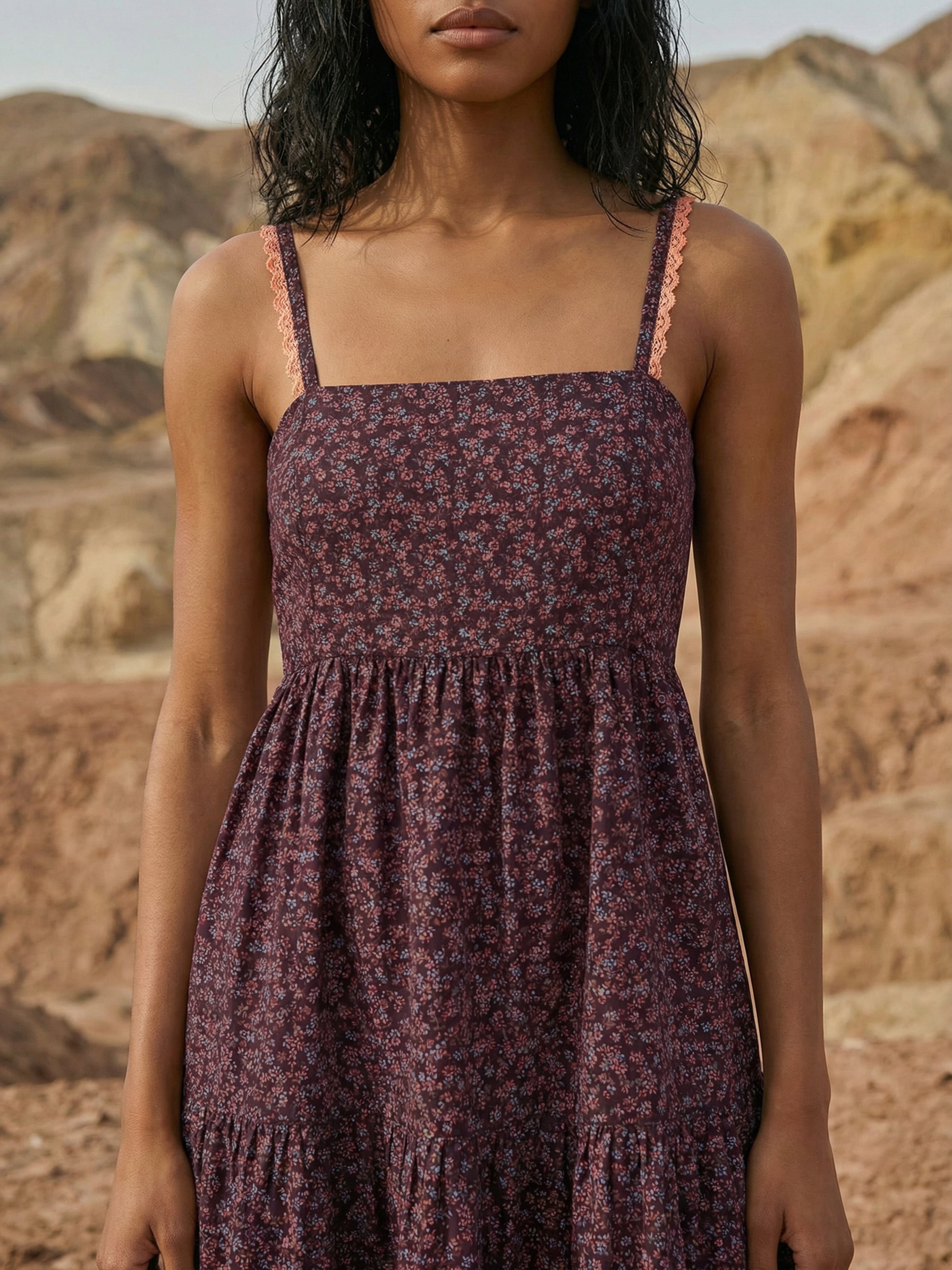 Women's Multi Digital Print Dresses with Square Neck Neck