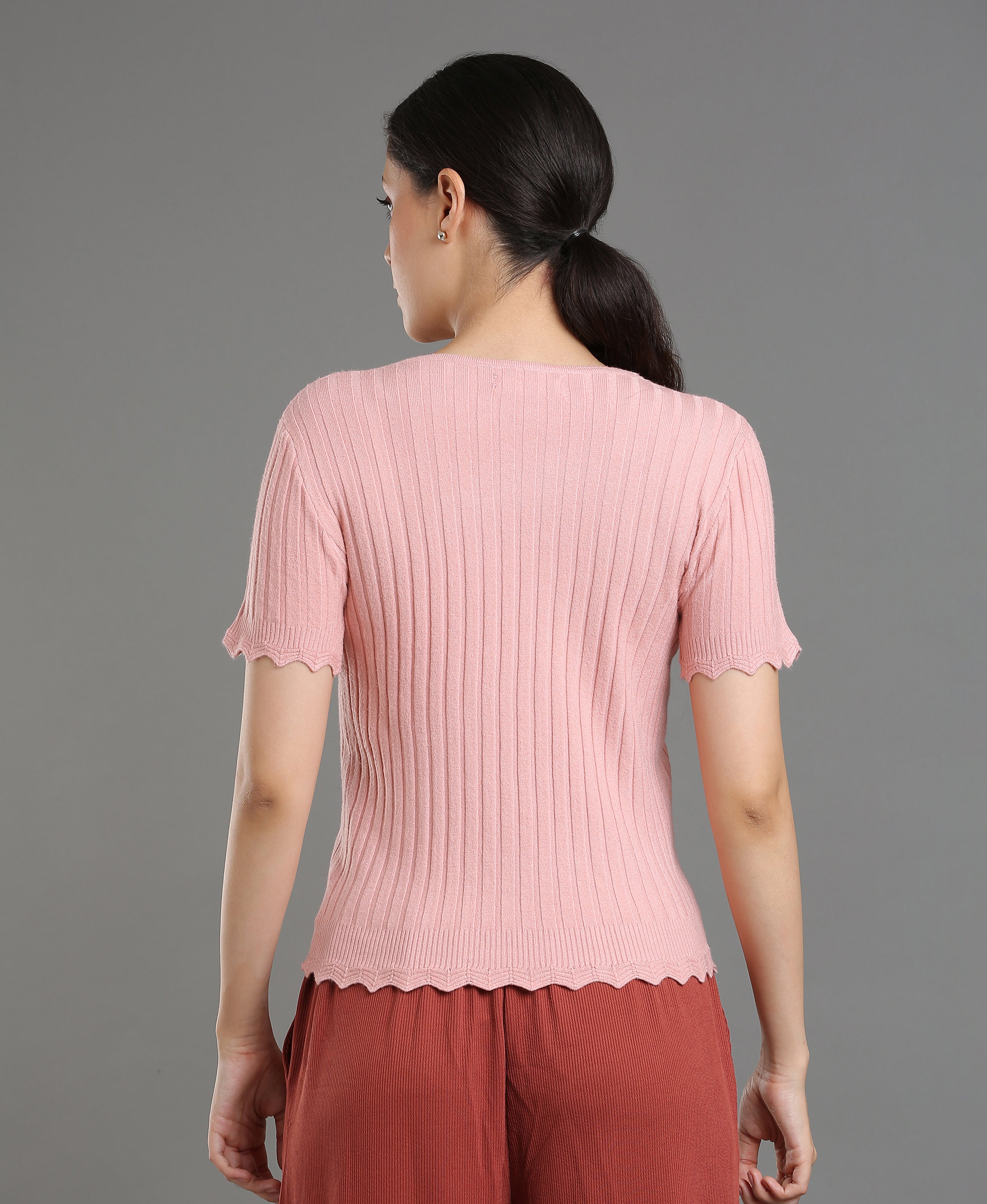 Blush Crochet Round Neck Top
