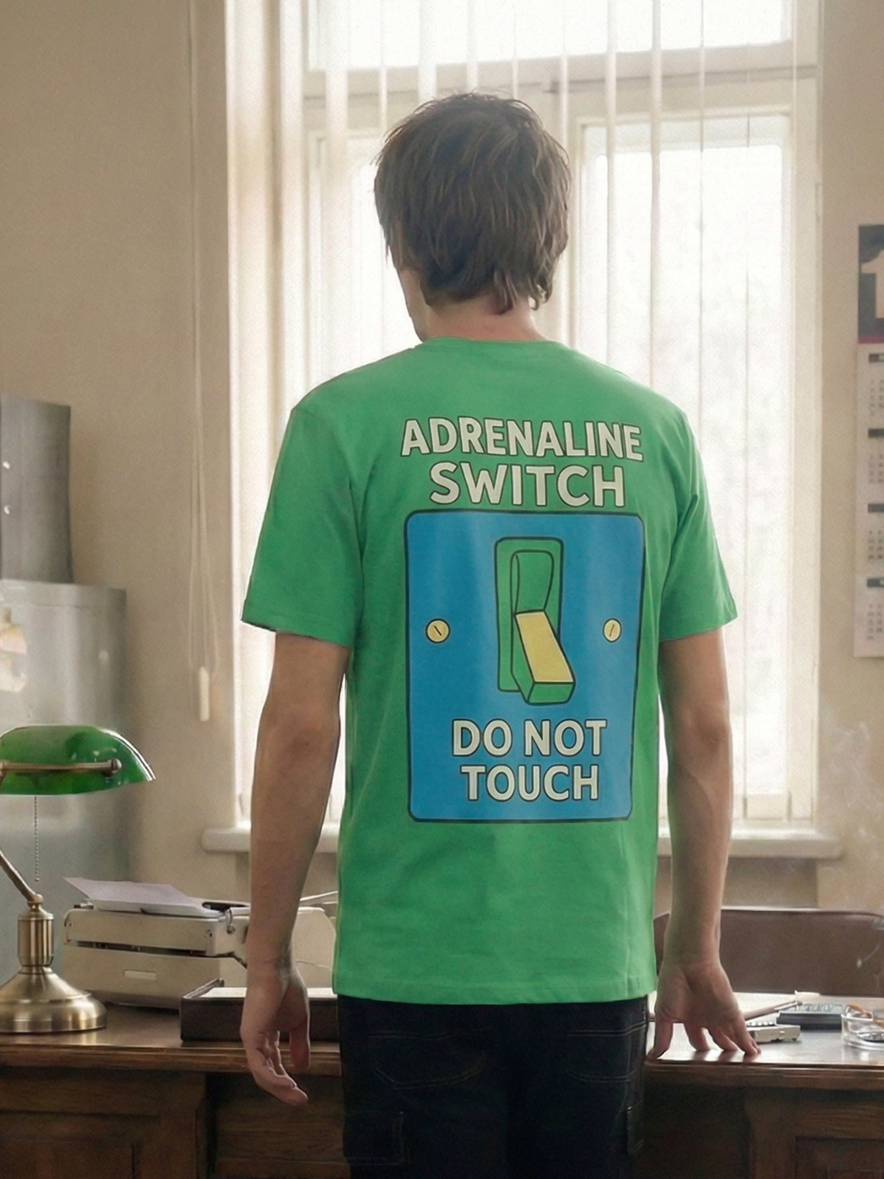 Bottle Green French Terry Round Neck Half T Shirt For Male