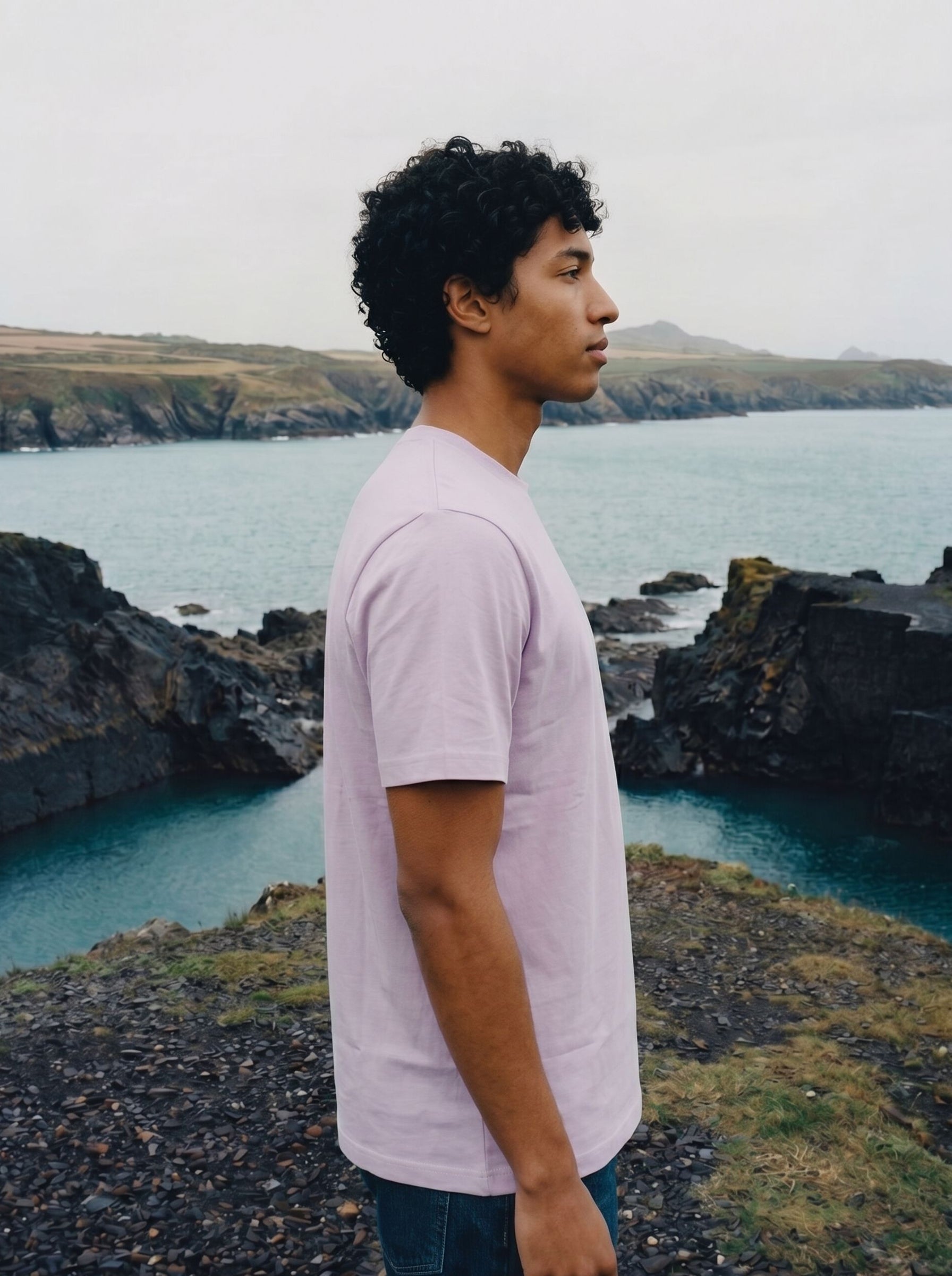 Men's S/J 200Gsm Lavender Relaxed Fit T Shirt