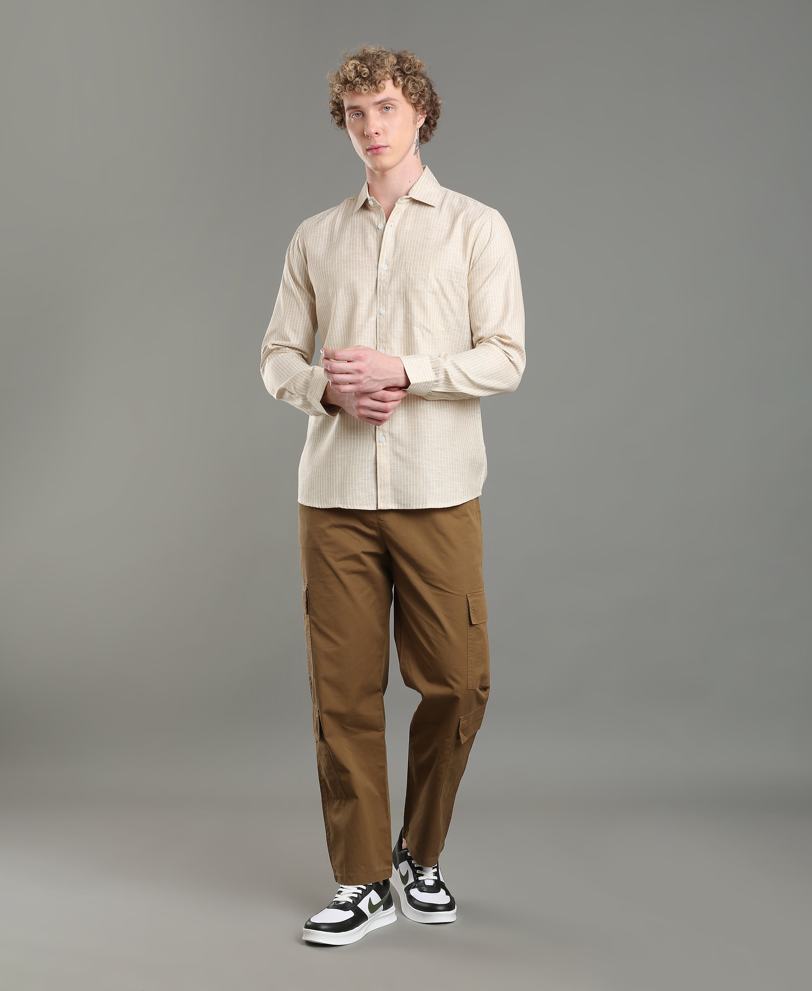 Mustard Stripe Tailored Shirt