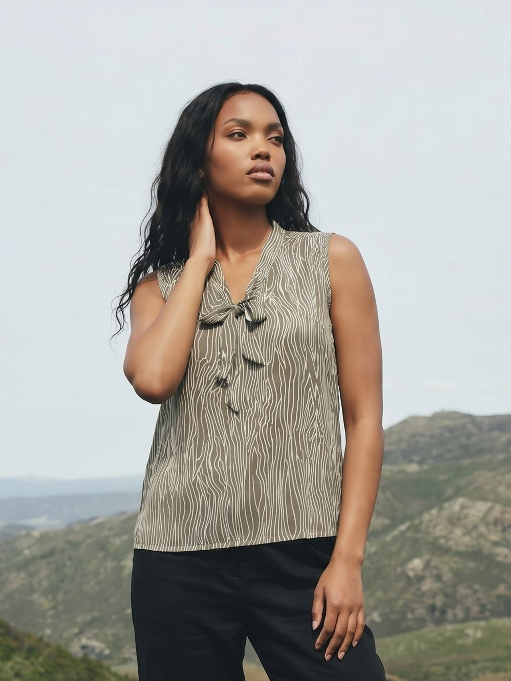 Women's Crepe Brown Regular Top