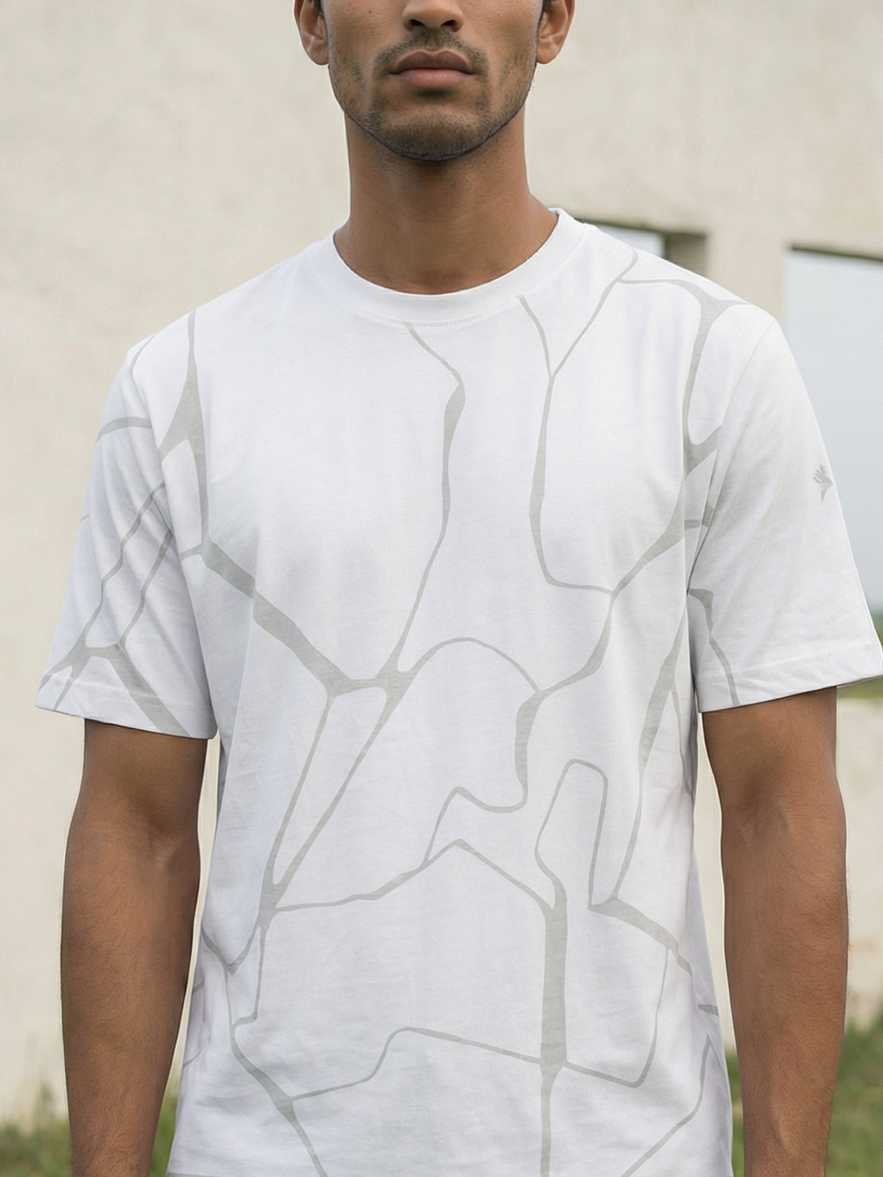Bright White Single Jersey Round Neck Half T Shirt For Male
