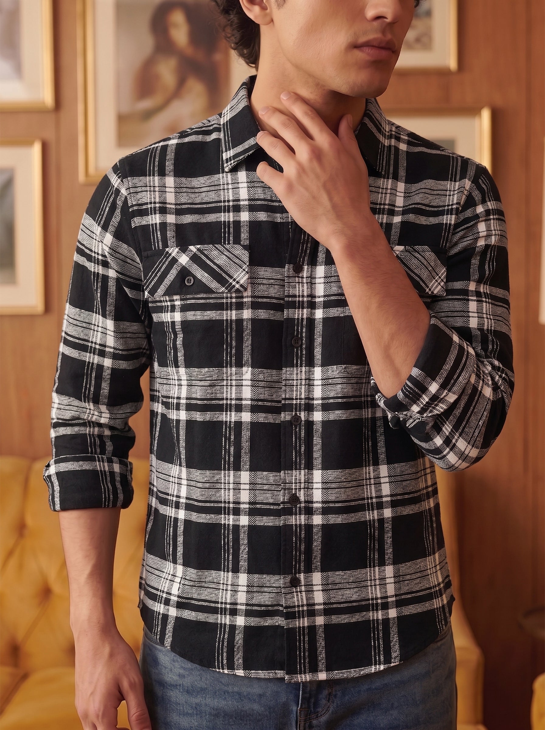 Men's Black Relaxed Fit Shirt