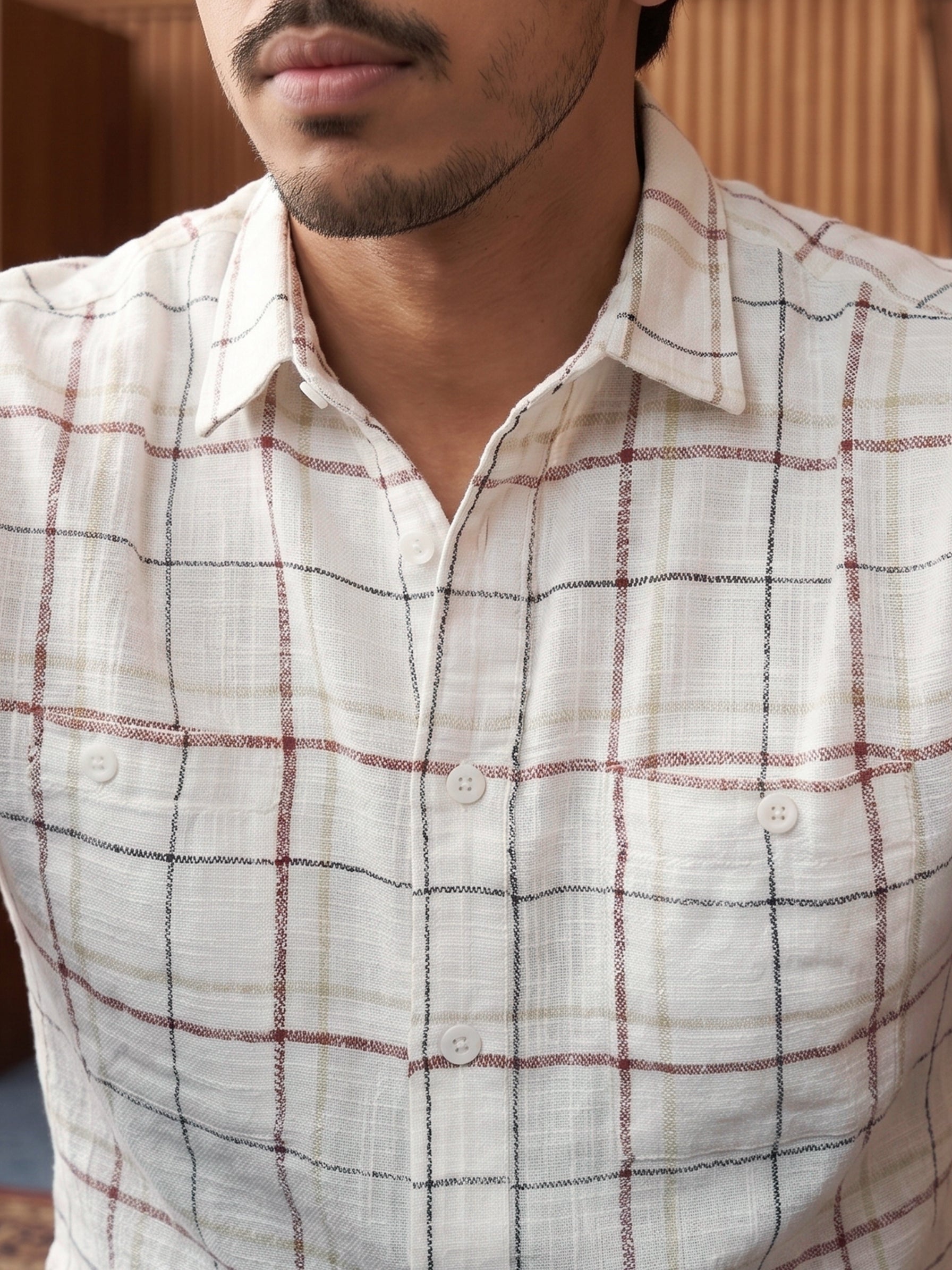 Men's Checks Brown Regular Fit Shirt