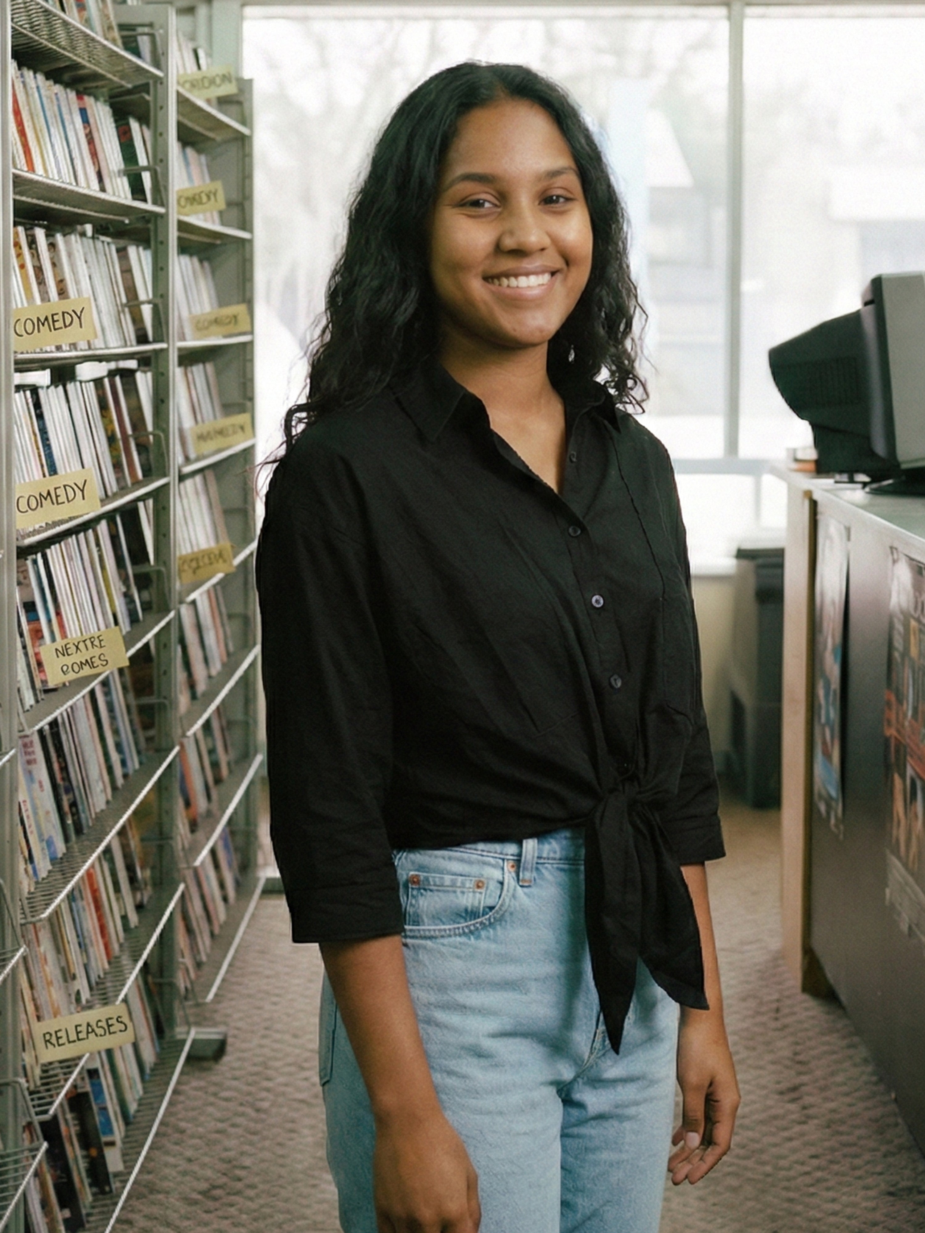 Women's Black Cyc Top with Collar Neck Neck