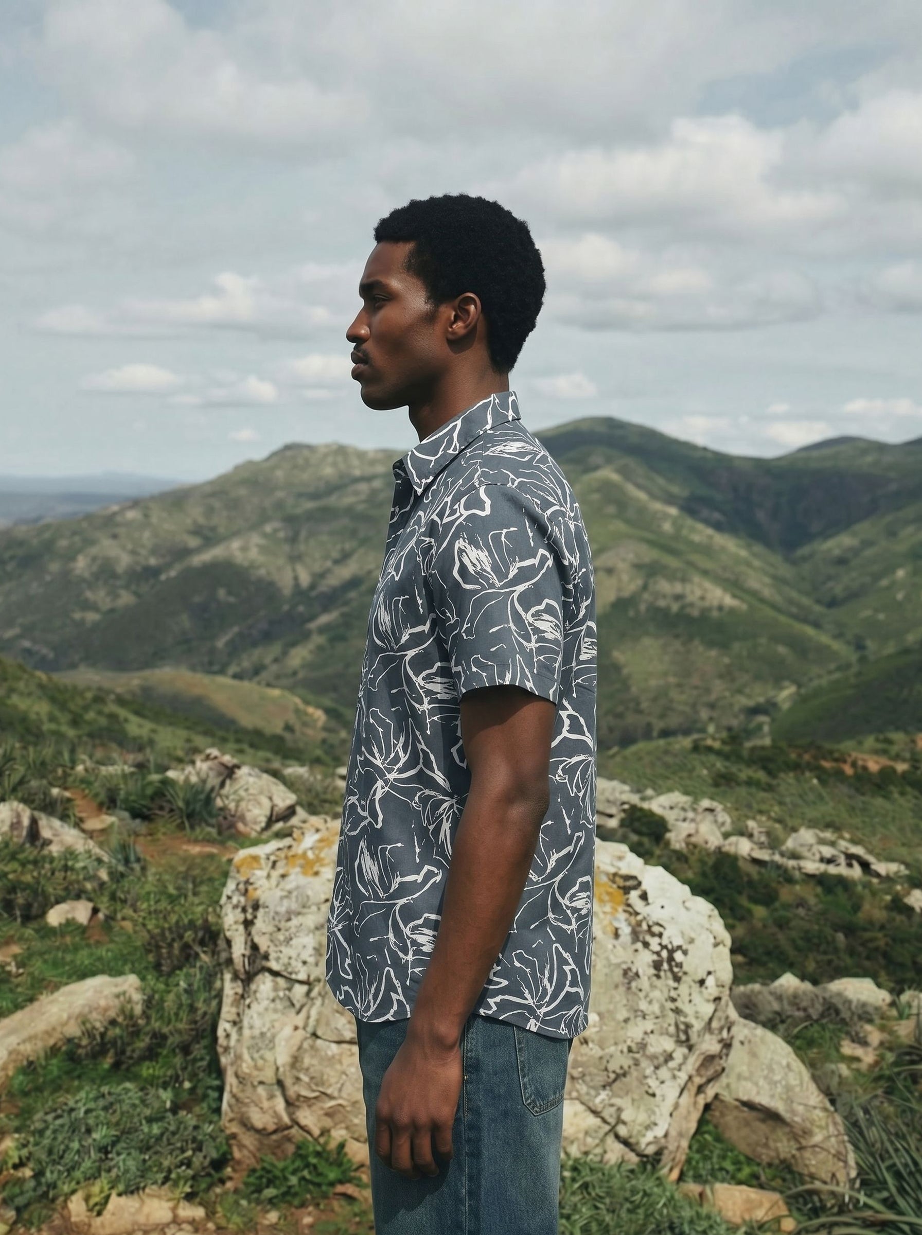 Men's Dobby Prints Forest Regular Fit Shirt