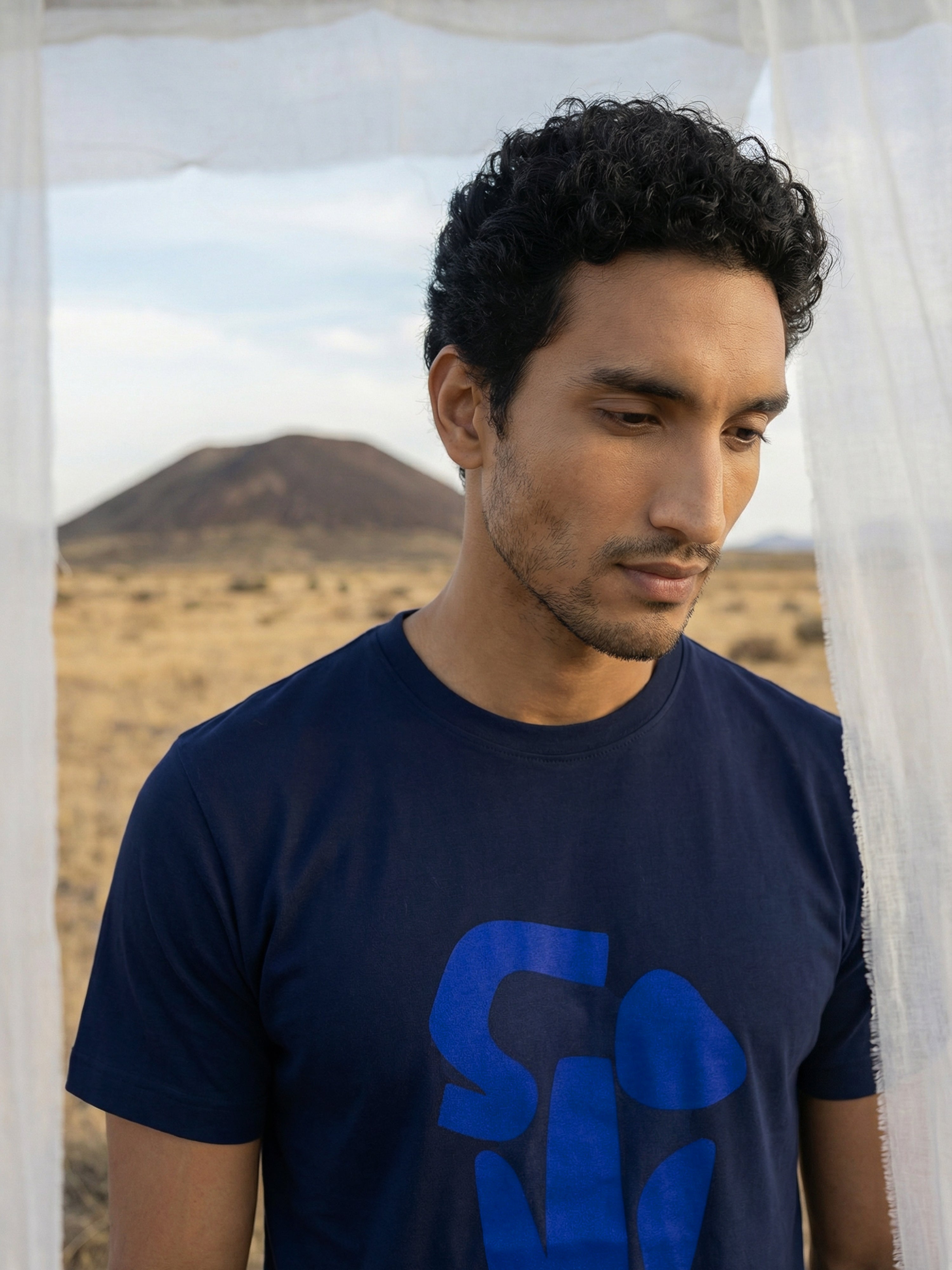 Navy Blazer Single Jersey Round Neck Half T Shirt For Male