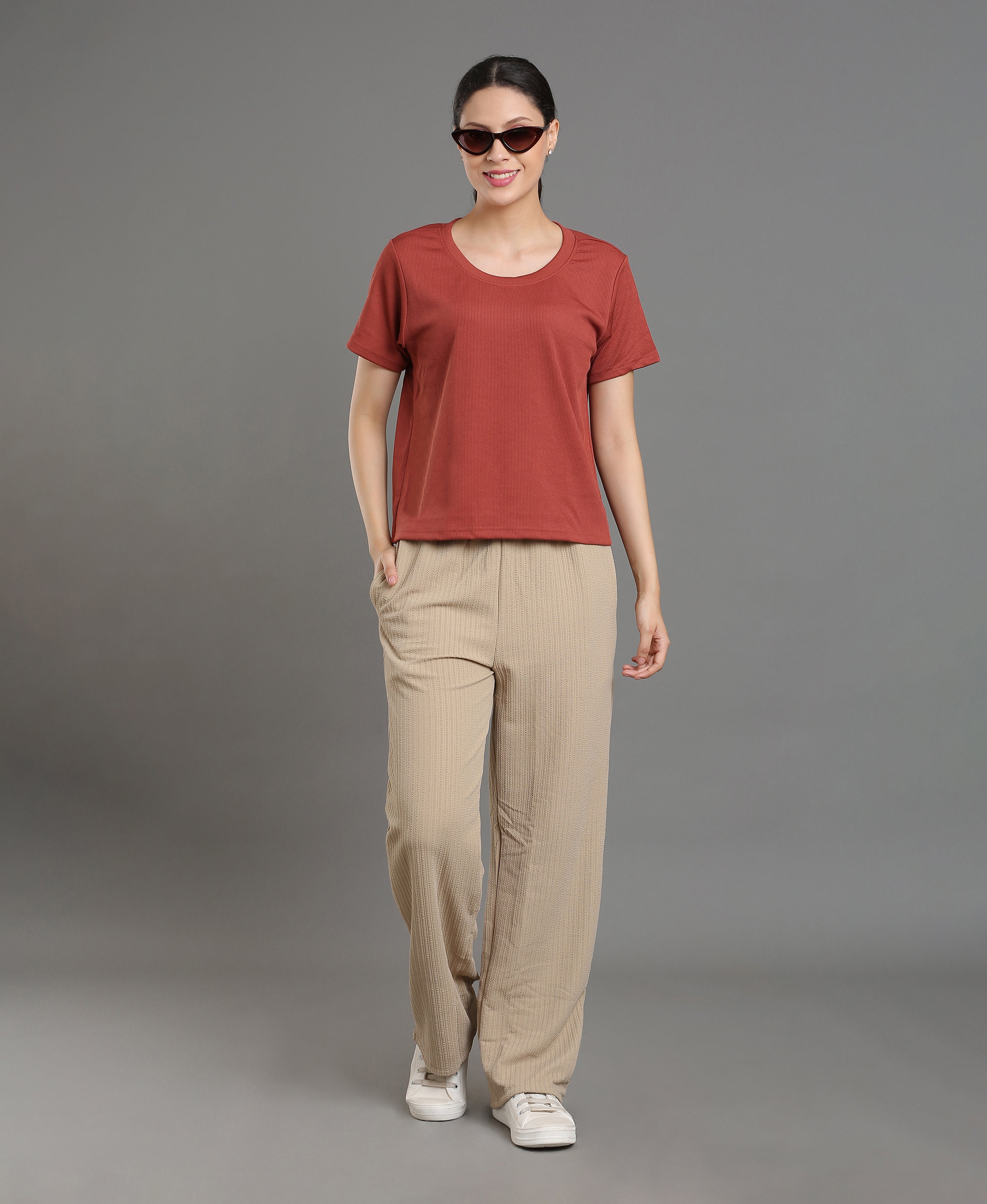 Sandstone Chic Straight Pants